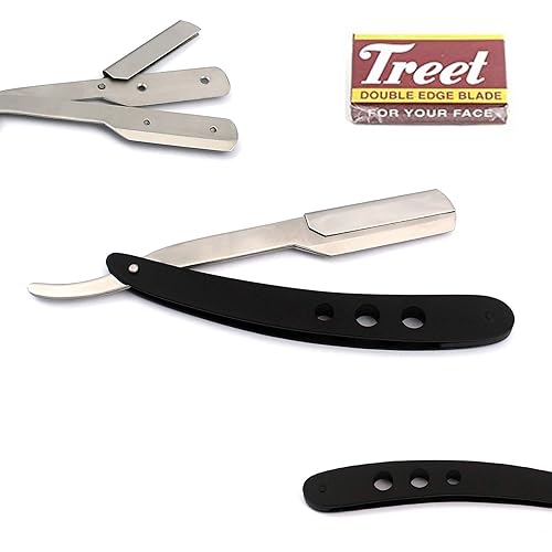 Miniatura 8 de OdontoMed2011 Rastrillo profesional de peluquería con borde recto, 5.3 in, resistente al deslustre y al óxido, afeitadora de calidad de salón (hoja