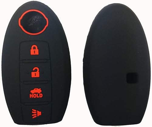 Miniatura 2 de Coolbestda - Funda de silicón para llavero de control remotoKeyless Entry de Nissan Maxima, Altima, Gt-r, Sentra y Murano con 4 botones, Negro
