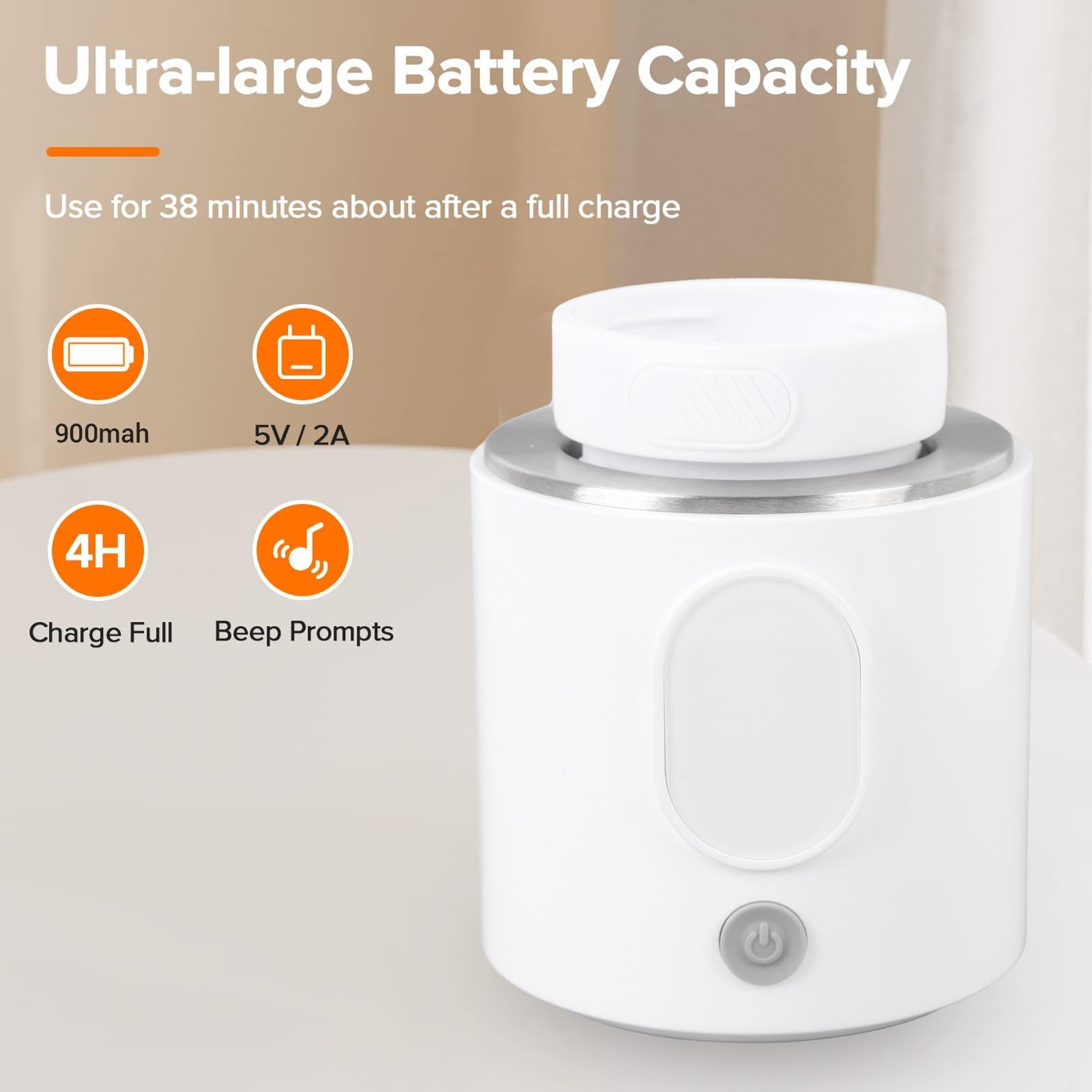 Fast Heating Portable Bottle Warmer Electric Intelligent Milk Warmer for Travel, Multifunctional Cordless Baby Bottle Warmer, Simultaneously Heat Milk Bottles