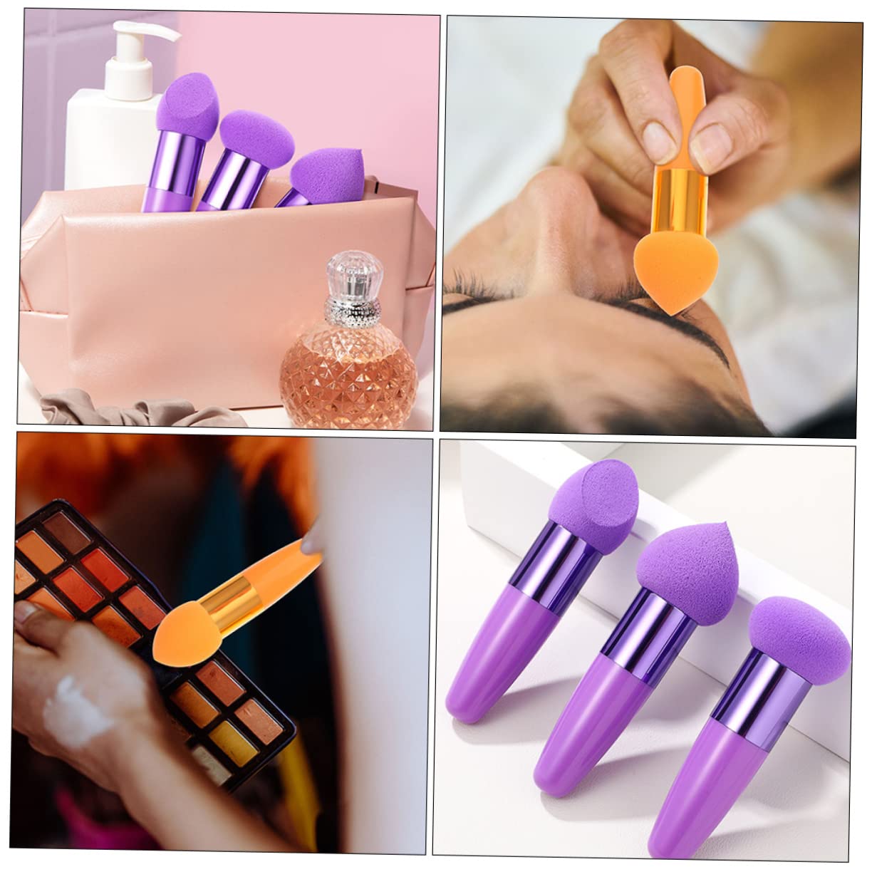 MAGICLULU 5 Set Di Spugne Per Il Trucco Ergonomiche E Lisce Da Viaggio Triangolari Per Il Viso Per Donne Multiuso Per Cosmetici Asciutti E Bagnati 6 Pezzi*5