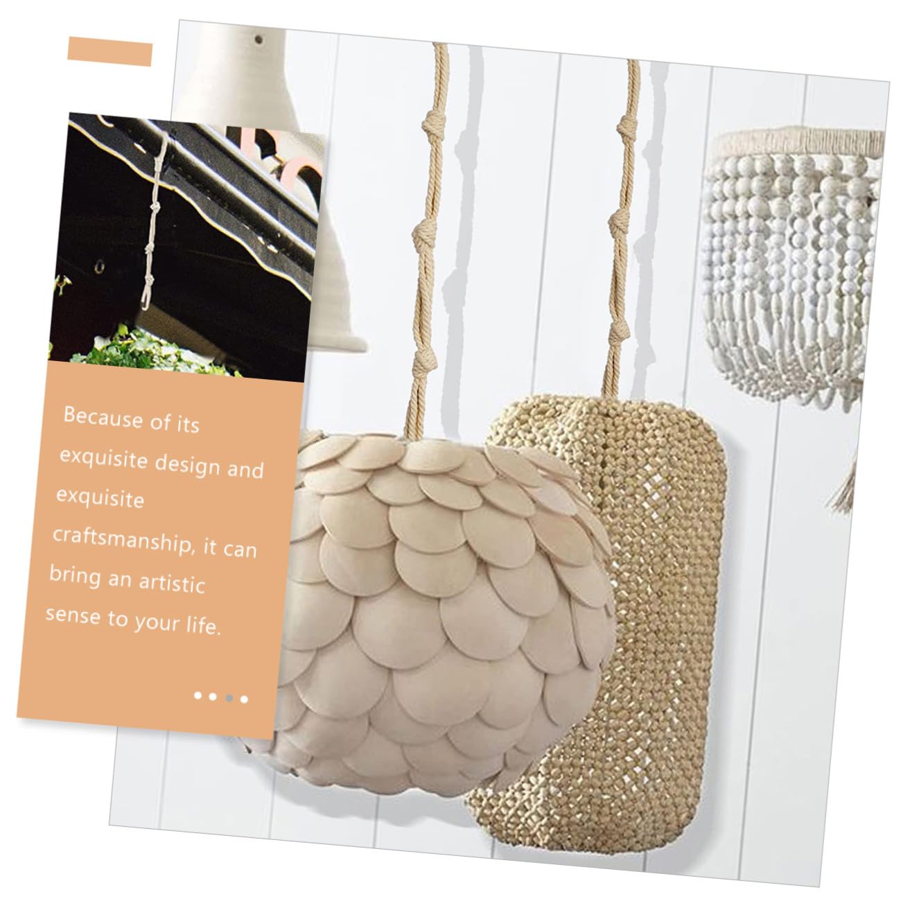 3 Ensembles Rallonge De Crochet Pour Plante Cintre Jardinière Suspendue D'extérieur Corde À Suspendre Pour Pot De Fleurs Corde Suspendue Pour Pot De Fleurs Coton Beige 8 Pièces * 3