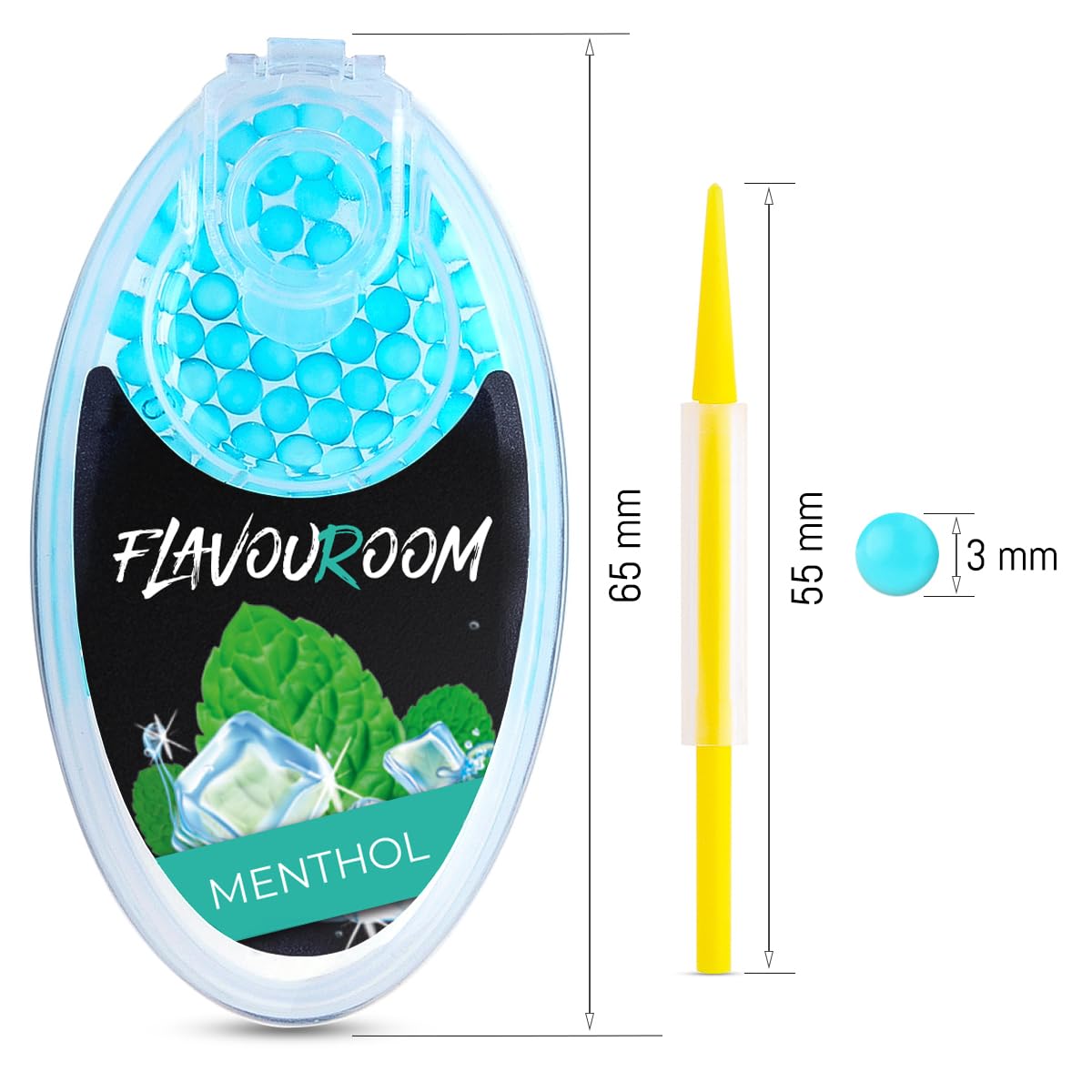 Flavouroom Aroma Click - 2000 Premium Menthol Kugeln Set I Intensiver Flavour Mit Praktischer Box I Einfaches Einsetzen für DIY Filter Erlebnis - Frischer Geschmack