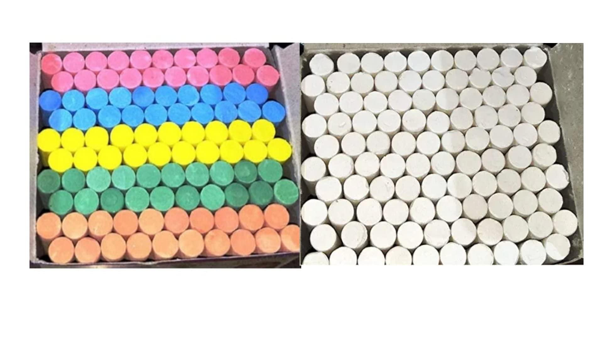 Dalthamman White Dustfree Chalks(100) And Colour Dustfree Chalks(100) For Black Boards Easily Working | Smooth Writing & Easy to Use | Suitable for Schools, Offices & Classrooms