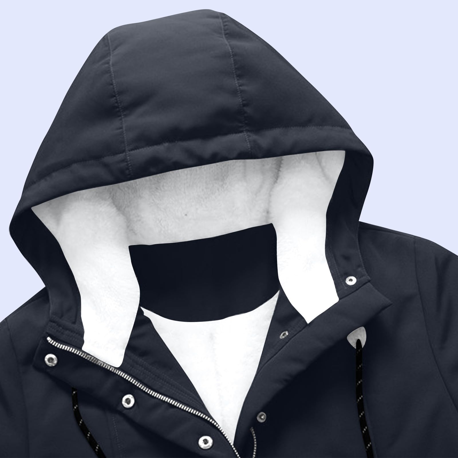 Damen Winterjacke mit kuscheliger Kapuze Wintermantel, Damen Warm Winter Parka Mittellang Winterjacke Winterparka Dicke Coat Große Größen,Damen Winter Jacke Teddyfell Gefütterte Winterjacke