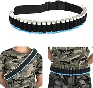 HWZ Shotgun Shell Bandolier Belt 12/20 Gauge Ammo Holder for Tactical Military Hunting (29 Rounds, 135cm)