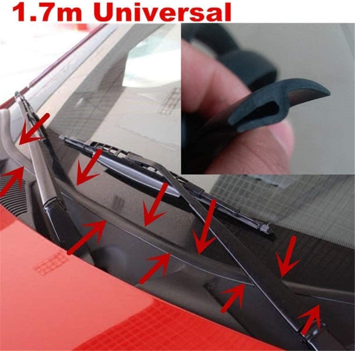HERCHR 2pcs Rubber Strip, 3.4M/ 11.2Ft Car Front Windshield Window Seal Strirp Moulding Trim, Black Rubber Seal Car Windshield Window Door Seal Strip Weather Seal Rubber Stripping Car Window Seal