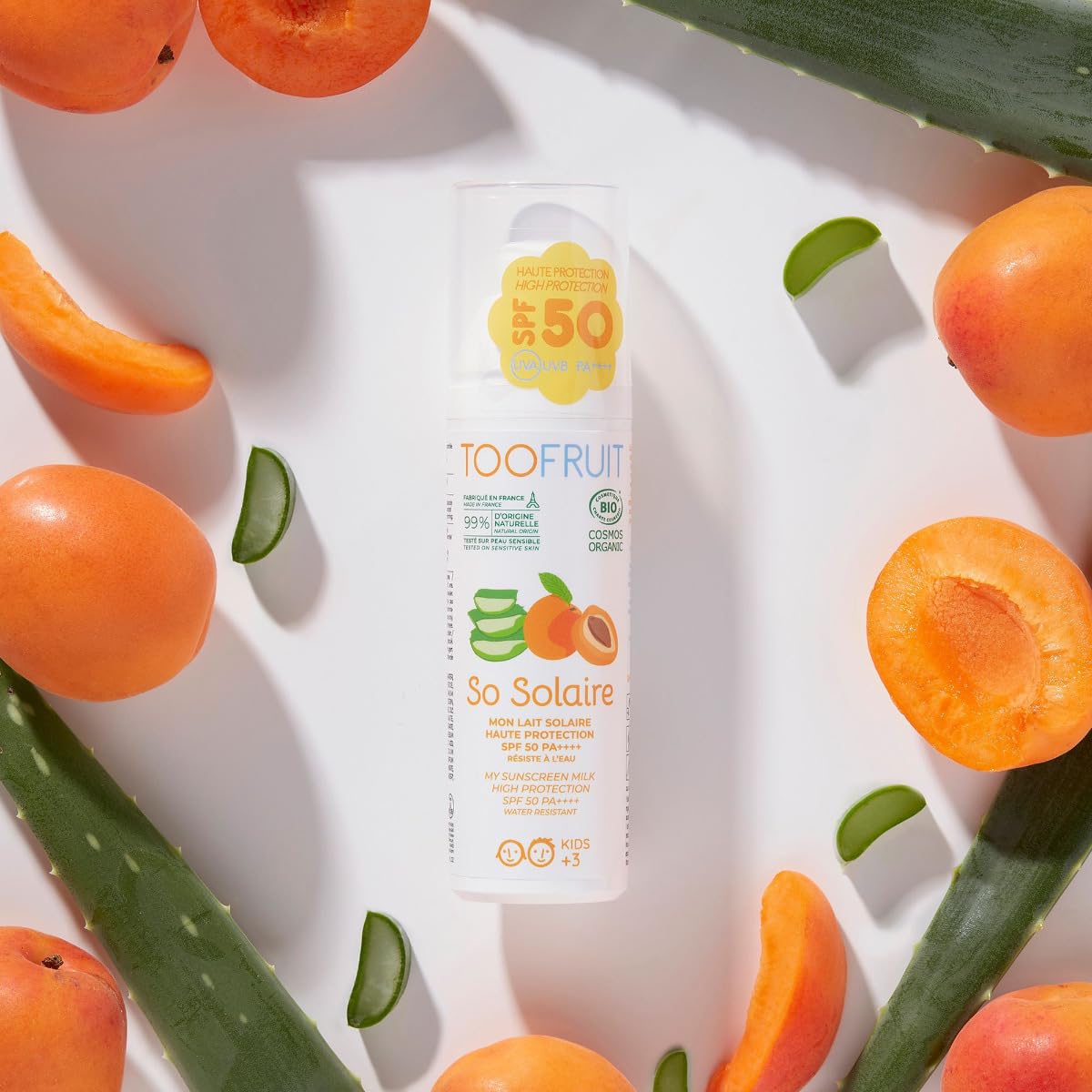 TOOFRUIT Sonnenmilch LSF 50 - Hoher Sonnenschutz für Gesicht & Körper, wasserfest, feuchtigkeitsspendend, 100ml
