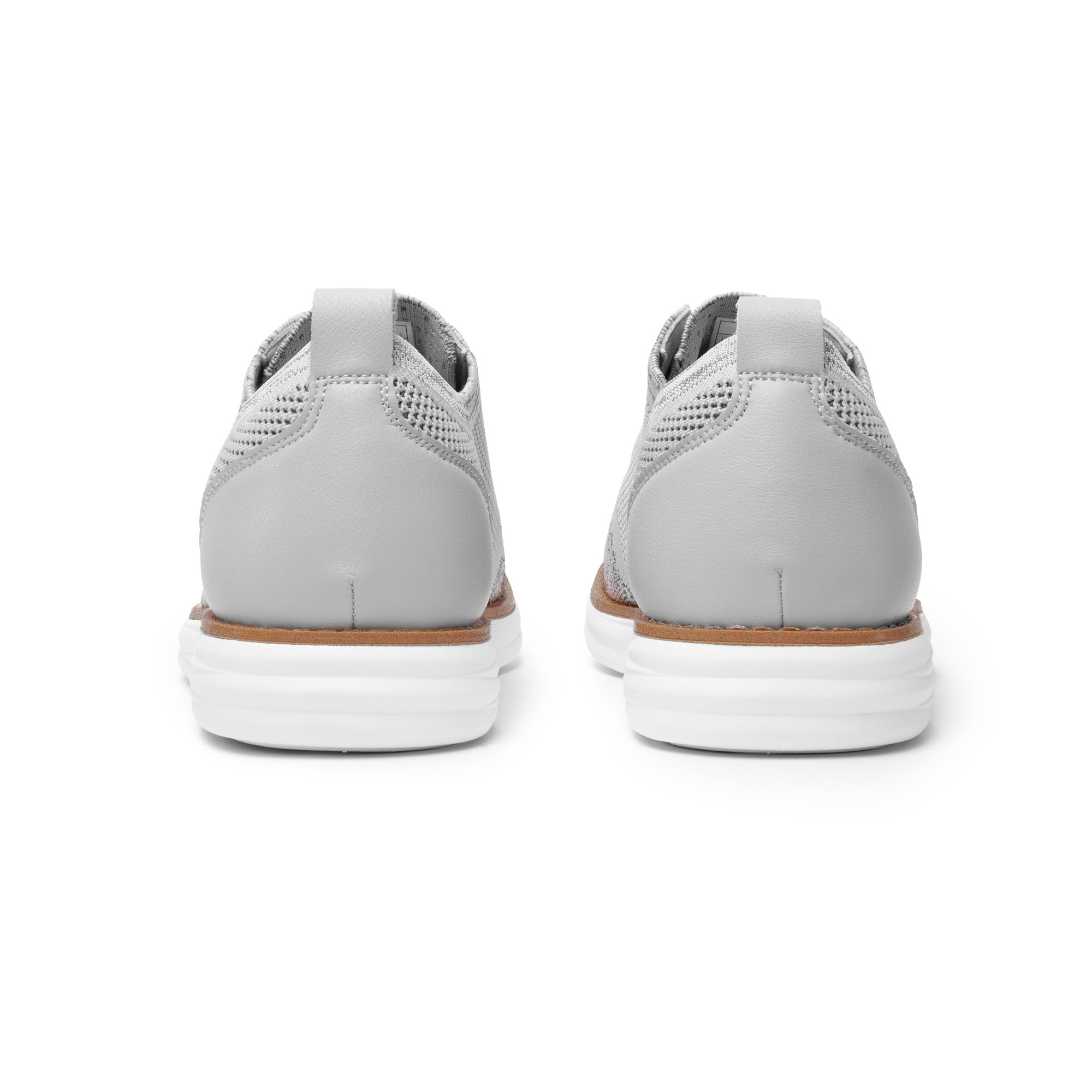 Bruno Marc Zapatos de Cordones Transpirables Zapatillas de Vestir Oxfords Clásico Formales Derby para Hombre Verano Casuales,Size 46,Gris Claro,GRAND-02