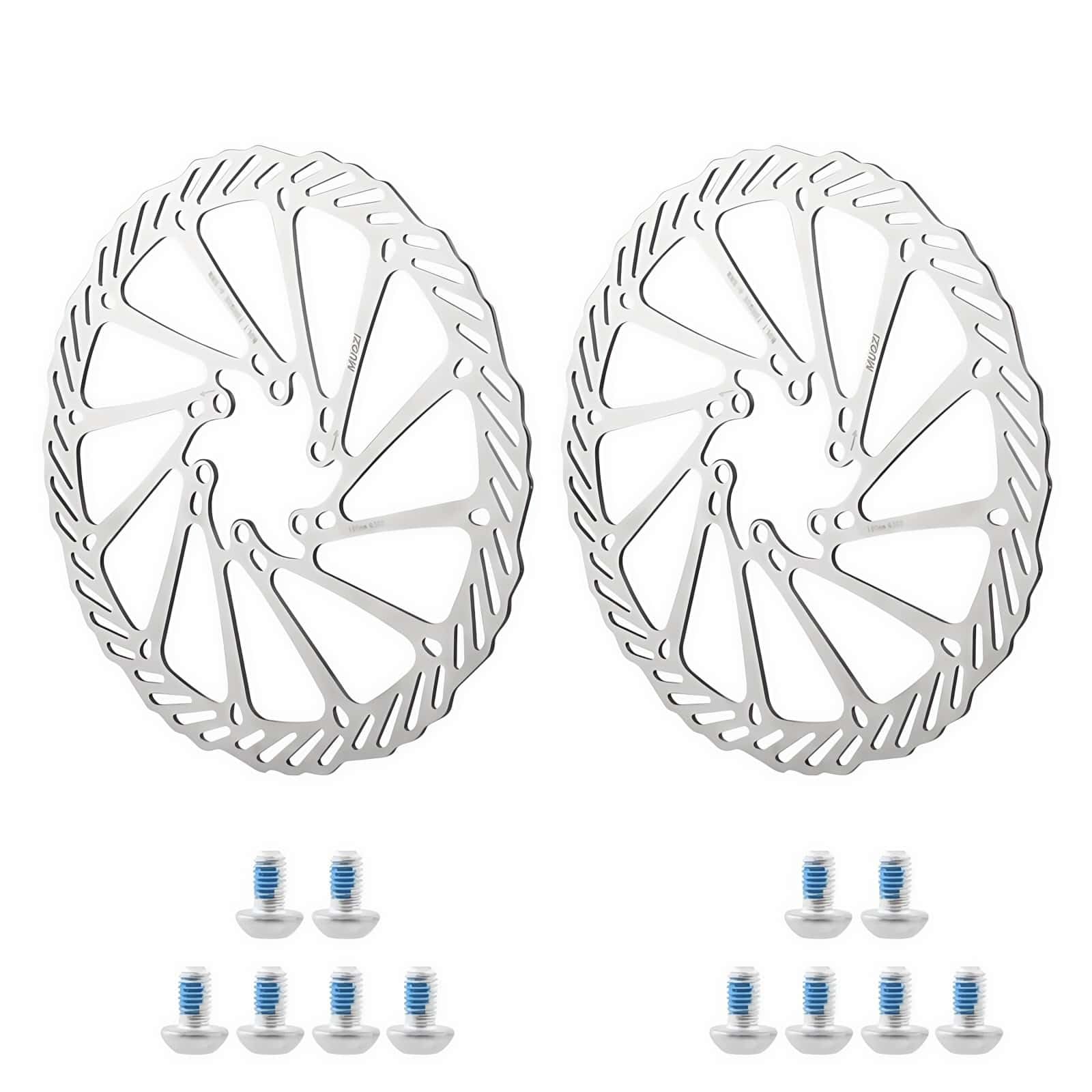 TRKIMAL Zestawy tarcz hamulcowych 140/160/180 mm 2 opakowania przednich i tylnych ze stali nierdzewnej z 12 śrubami do rowerów szosowych, górskich i BMX MTB (płyty tarczowe 180 mm)