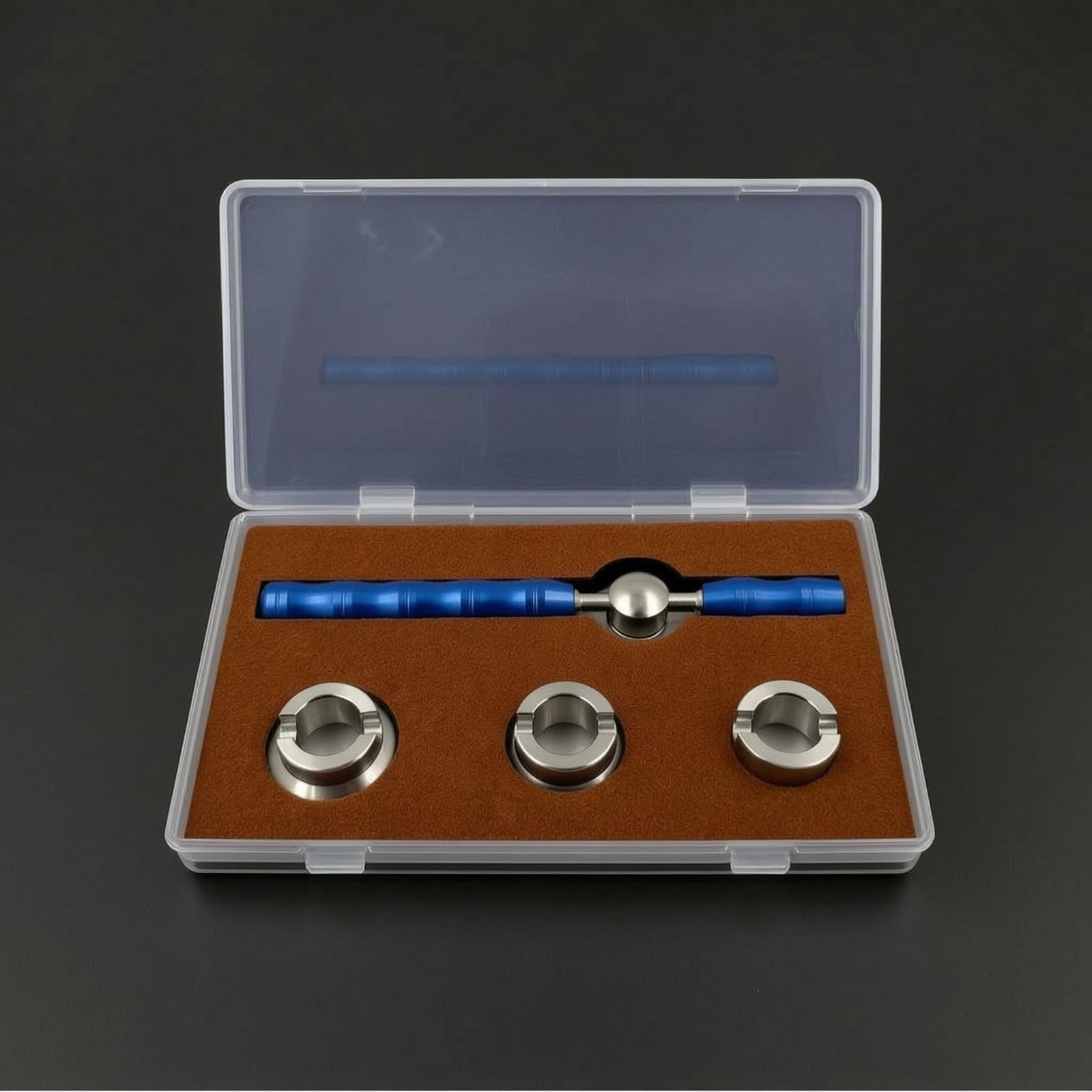 Perfeclan Abridor de Tapas de Reloj Herramienta Llave Destapador Extractor de Acero Inoxidable con Cabezales Circulares Intercambiables y Mango Antideslizante