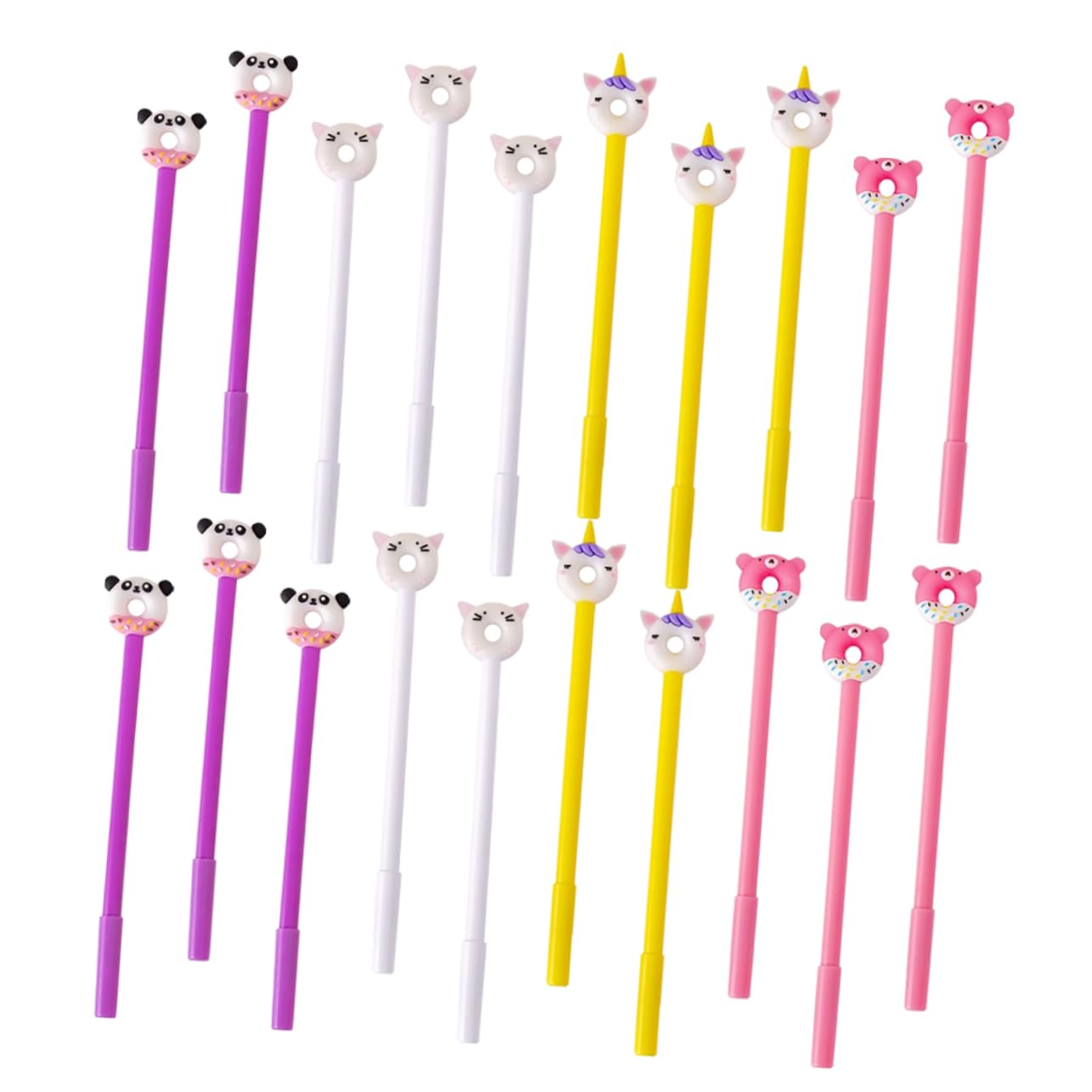 2 Ensembles Lot De Stylos Gel Donut Adorables Pour Garçon Fille Ergonomiques Et Pratiques Pour Scolaire Créatif Pour Garçons Et Filles 20 Pièces * 2