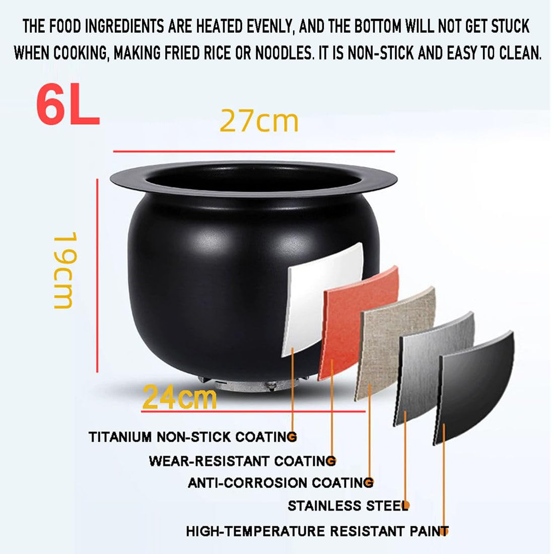 Robot de Cocina Multifunción,Potencia 2500W,15-30 RPM,Inclinación 0°-135°,Temperatura 50-240°C,distribución Uniforme del Calor,Equipo Gastronómico 6L para Food Trucks y Eventos‌