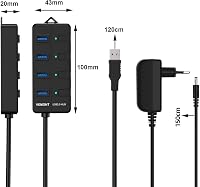 VEMONT USB 3.0 Hub 4 Port Aktív Adapter Tápegységgel és Kapcsolóval 7