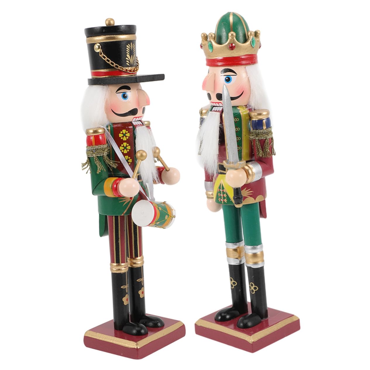 2 Piezas de Madera Decoración Navideña Adornos Festivos Soldado y para Hogar y Oficina