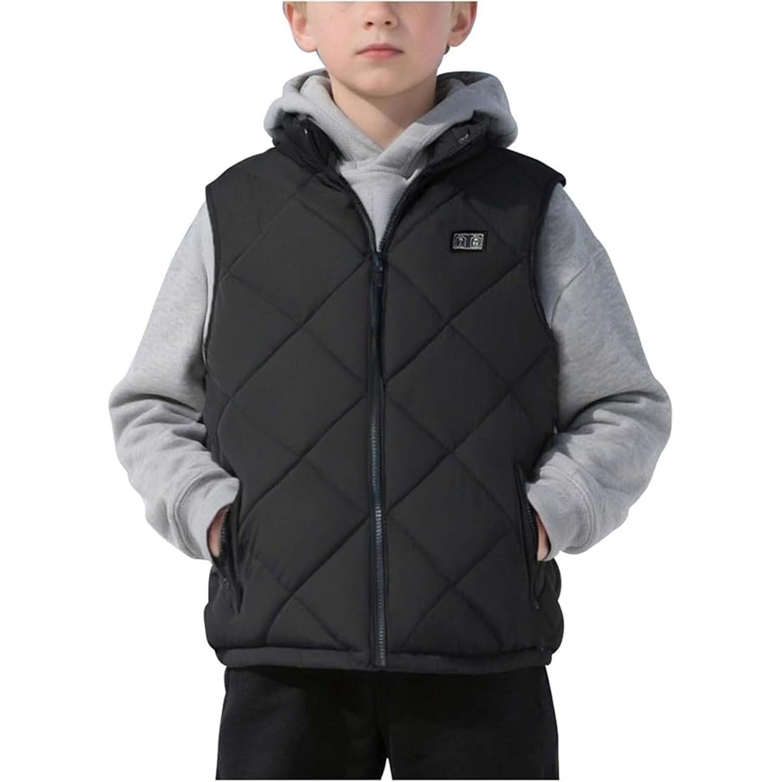 Generisch 2026 Enfants Hiver Manches Zipper Up Manteaux USB Gilet Chauffant pour