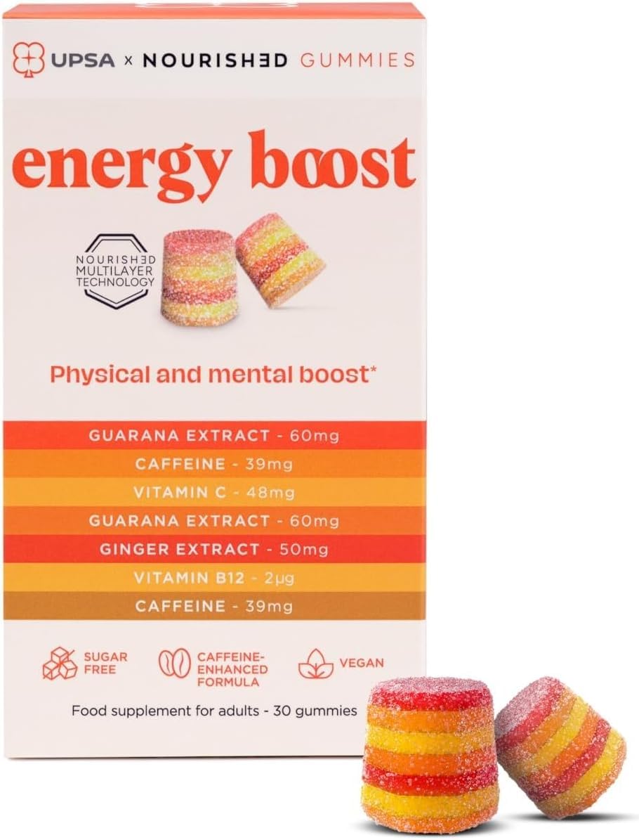 UPSA x Nourished 7-in-1 Energy Boost Gummies Vegan Multivitamin 30 Gummies