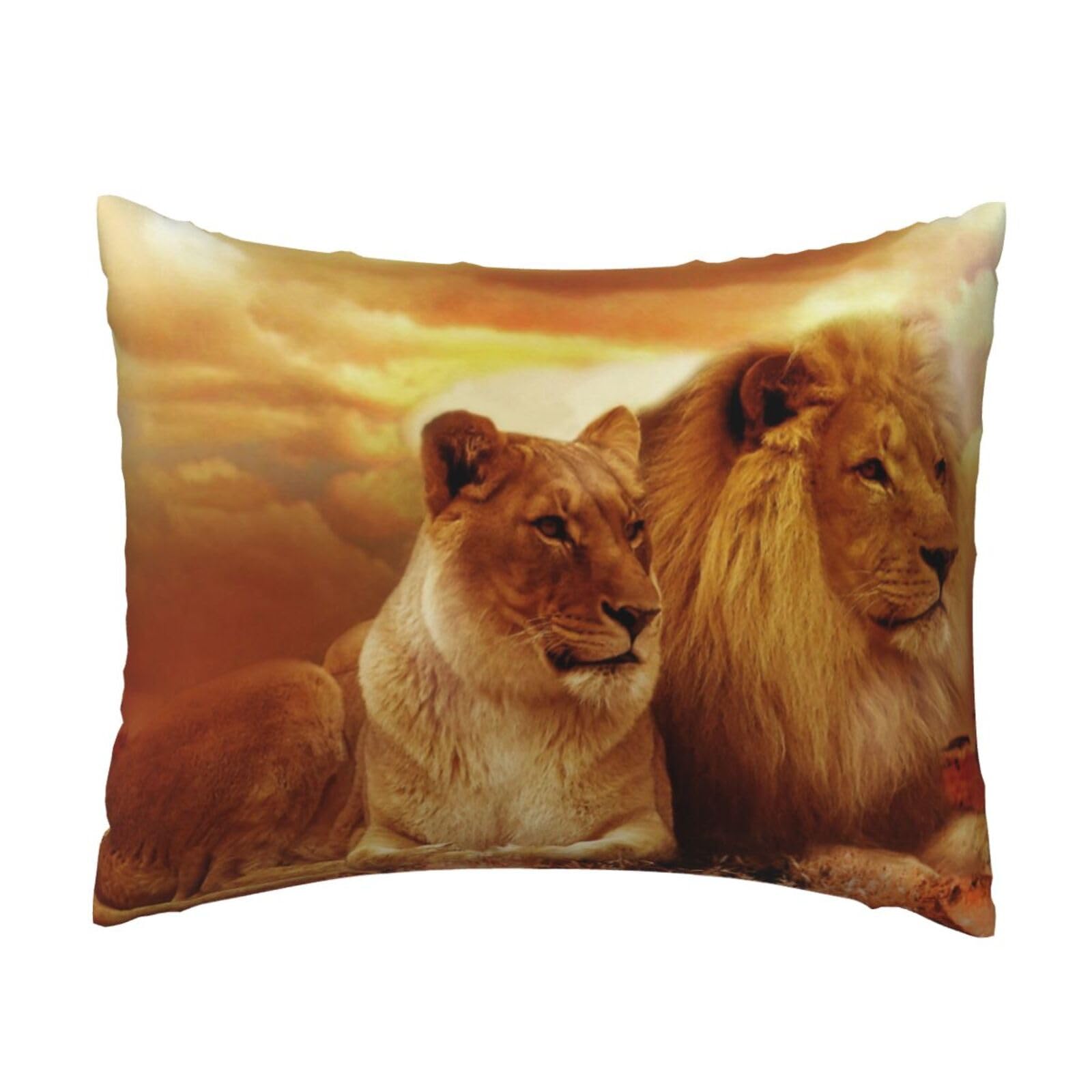 GSGCSBYMLG African Lion and Lioness printed Pillow Case 20x26in Cushion Cover