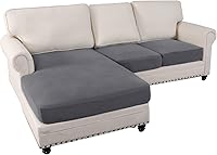 Vista 9 de OKYUK Fundas para sofá modular, 3 piezas, fundas de cojín de terciopelo para sofá, en forma de L, funda de cojín separado para sofá, protector