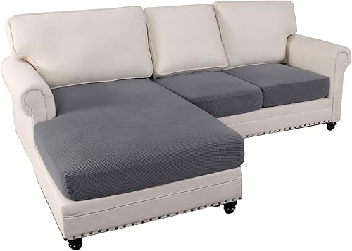 Vista 15 de OKYUK Fundas de sofá seccional en forma de L, 3 piezas, fundas de cojín para sofá seccional de terciopelo en forma de L, fundas elásticas para sofá