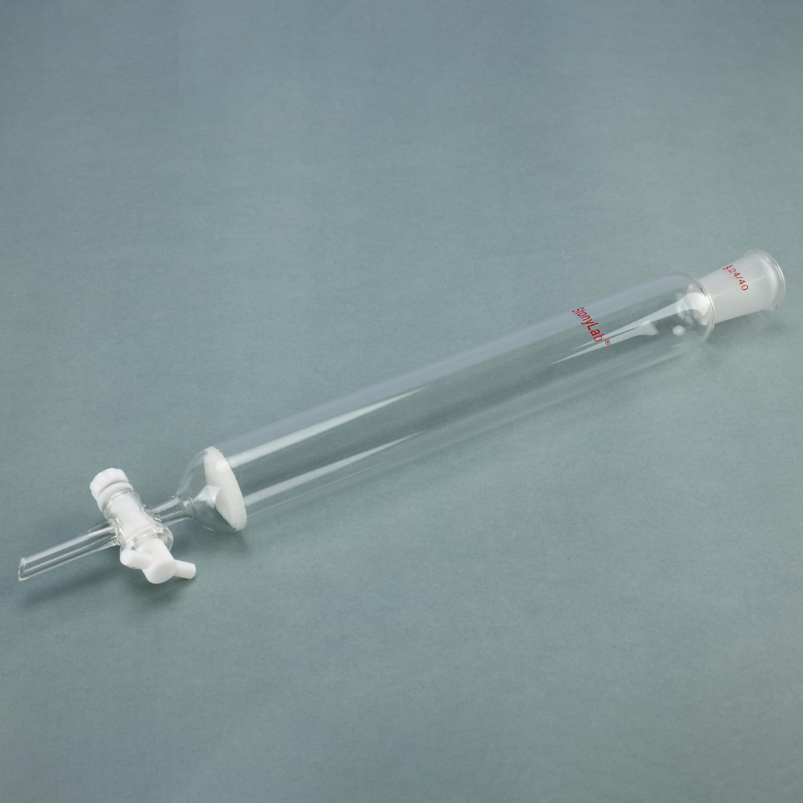 stonylab Colonna di Cromatografia, Diametro Interno 38 mm, Lunghezza Efficace 254 mm, Disco Sinterizzato G2, Giunto 24/40, Vetro Borosilicato Alto per Uso in Laboratorio