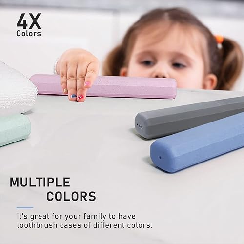 Miniatura 5 de Mulbozy Estuche para cepillo de dientes de viaje, funda protectora portátil para cepillo de dientes, soporte para cepillos de dientes de paja de