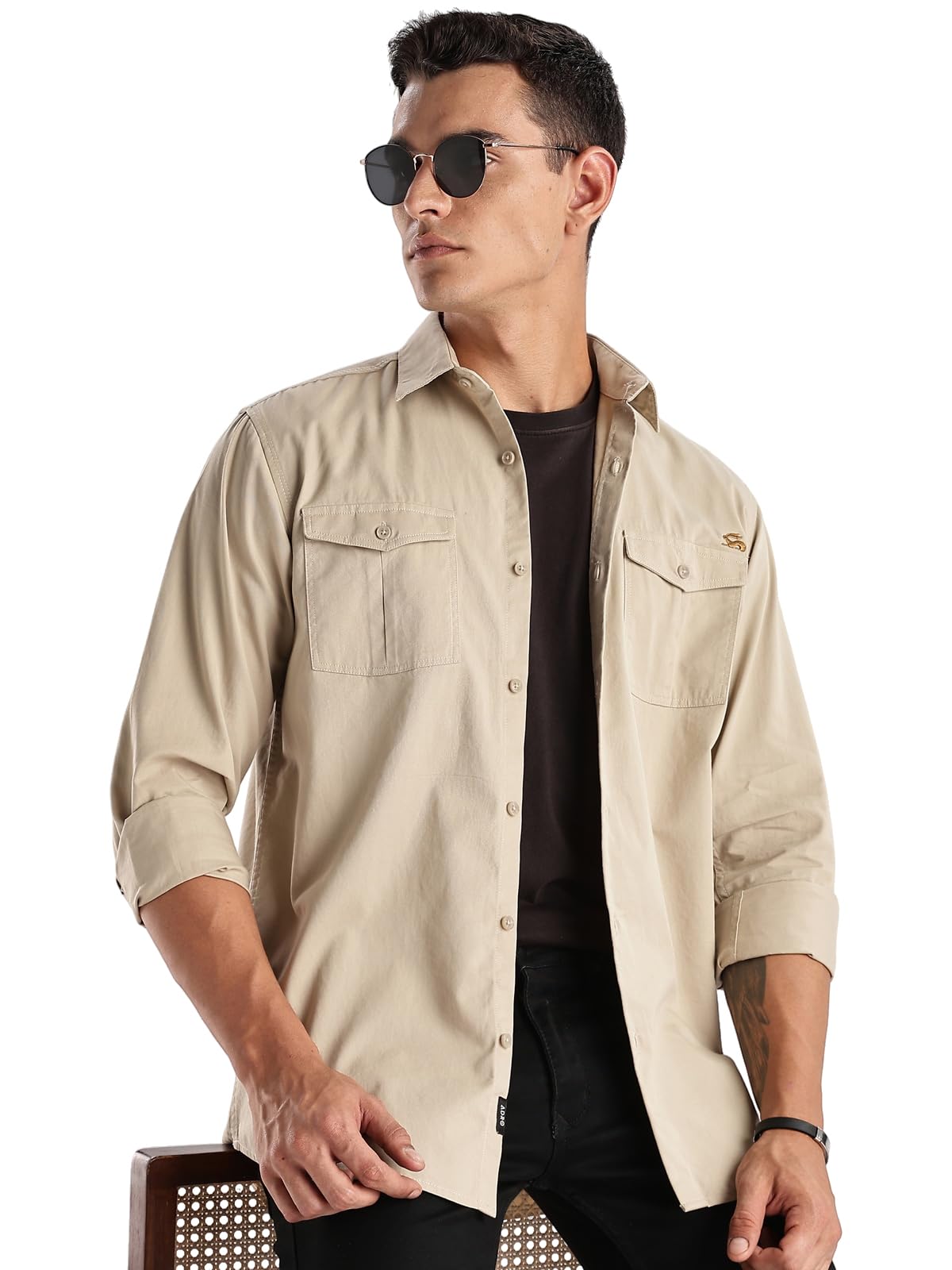 adro Cargo Shirt for Men with Double Pocket | 100% Cotton | Full Sleeve | Regular Fit-picture-40