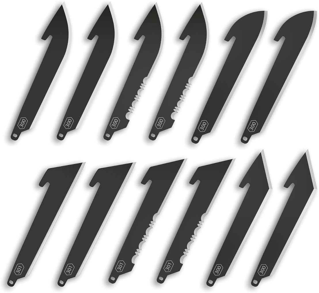OUTDOOR EDGE RazorSafe 3" Utility Blade Dispenser - Compact & Convenient 12 Pack of EDC Utility Knife Blades, Compatible 3" Razor Blade Knives, Perfect for Work & Everyday Carry