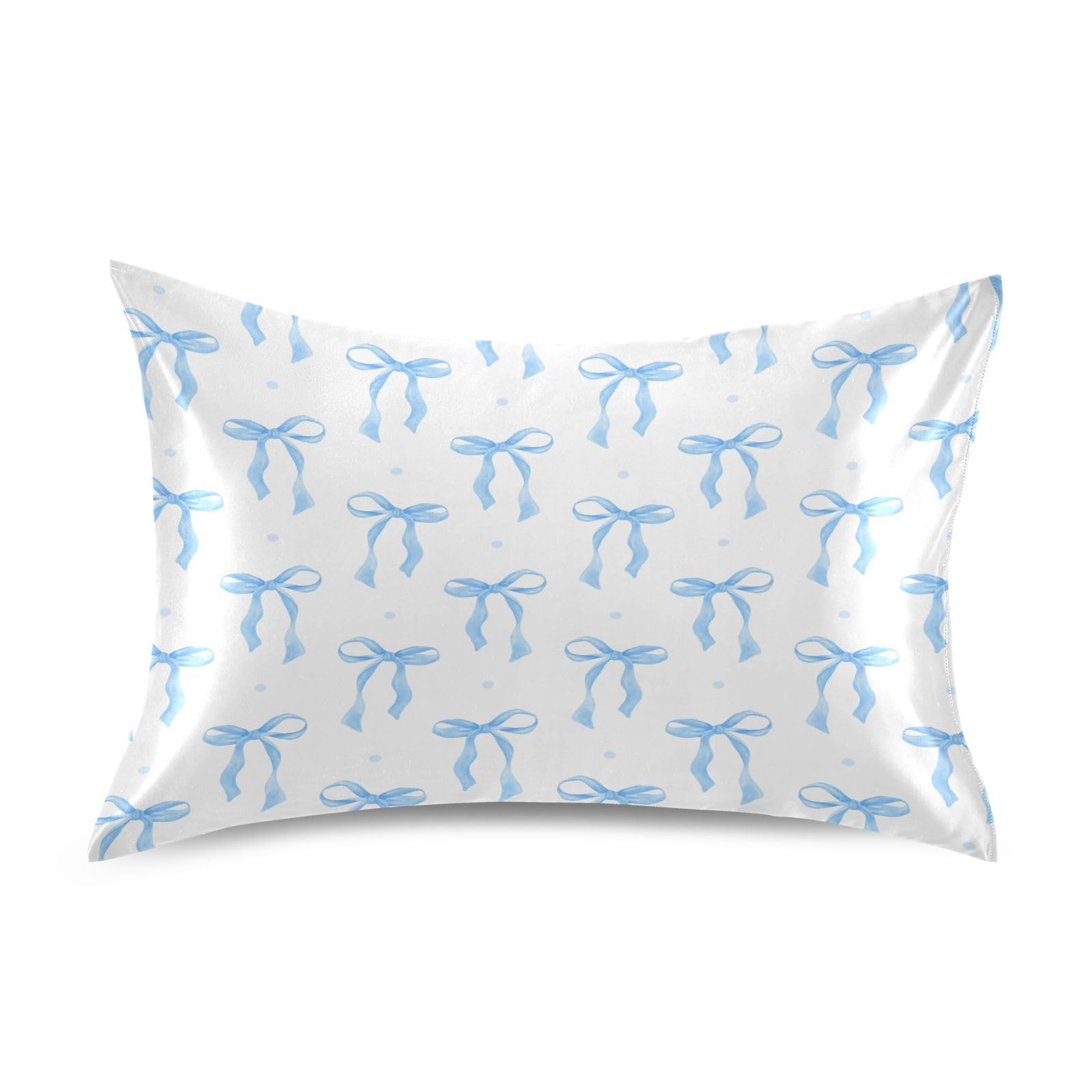 Blueangle Ribbon Bow Satin Pillowcase