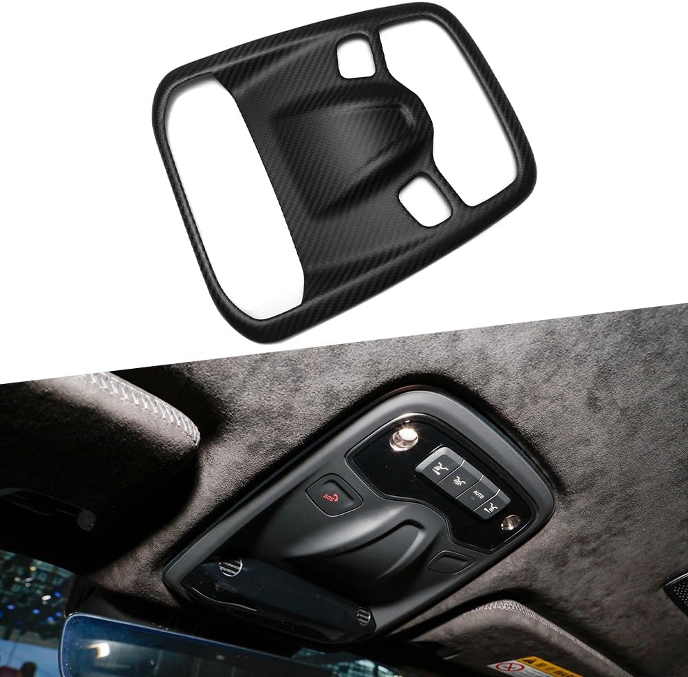 Carbon Fiber Reading Lamp Cover for Lotus Emira I4 V6 GT GT4 Coupe 2022 2023 2024, for Emira Sunroof Button Overylay (Matte Carbon)