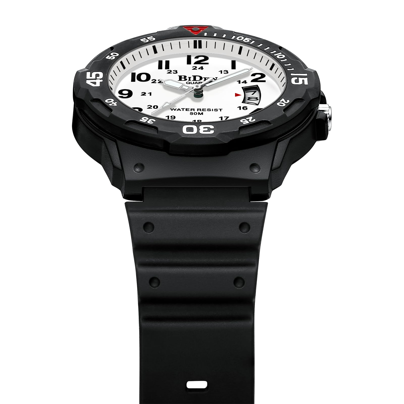 HANPOSH Orologio Uomo Orologi Analogico Al Quarzo Impermeabile In Gomma Siliconica Con Data Luminosa Attività All'aria Aperta Per Uomini e Uomini Per Papà