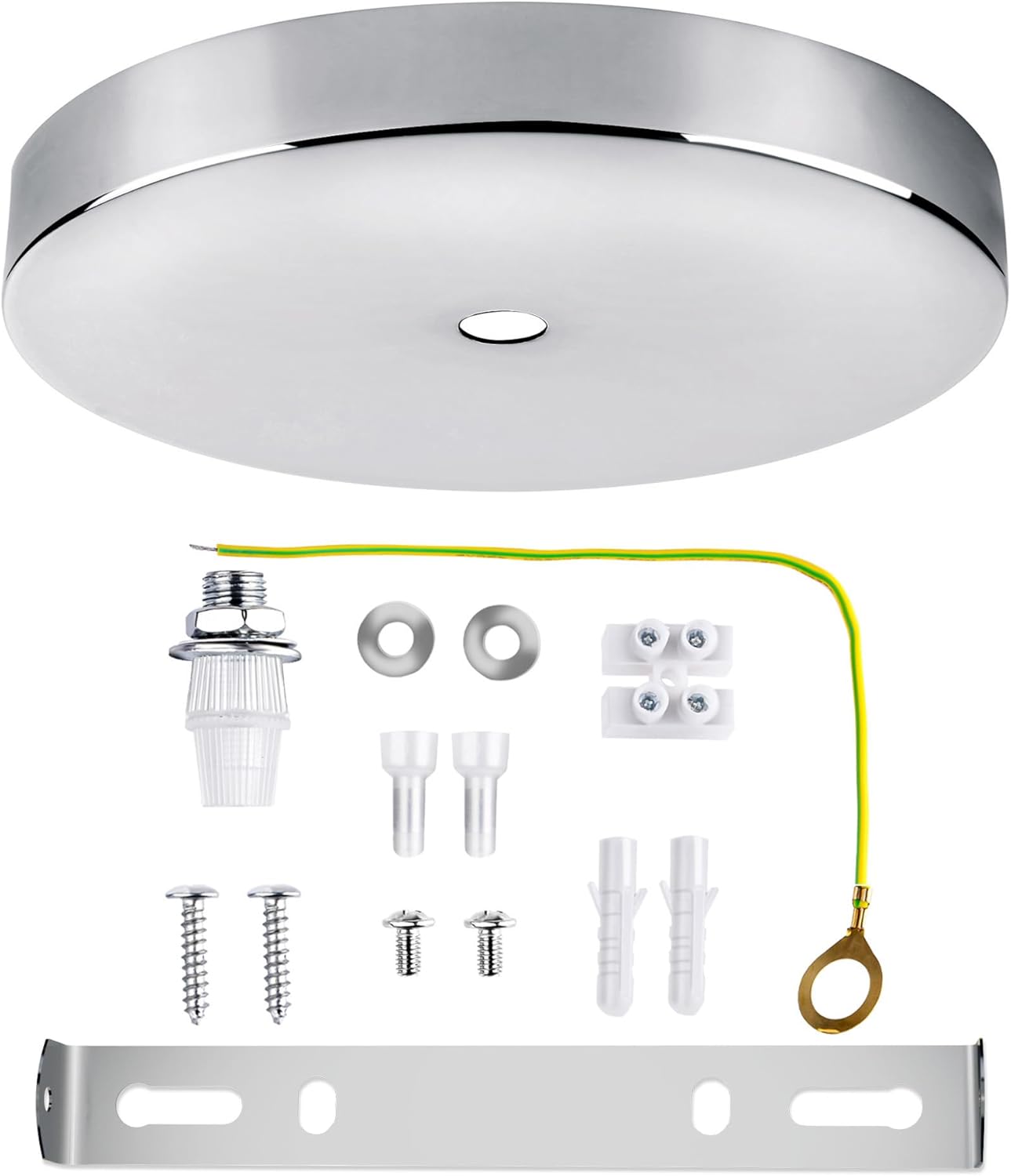 Arturesthome 7\\\\\\\" Silver Ceiling Canopy Light Kit Rewind Single Hole with Hardware,Ceiling Plate for Pendant Lighting Chandelier, Screw Fixing on Both Sides\\nSIMILAR NOT THE SAME NOT TESTED