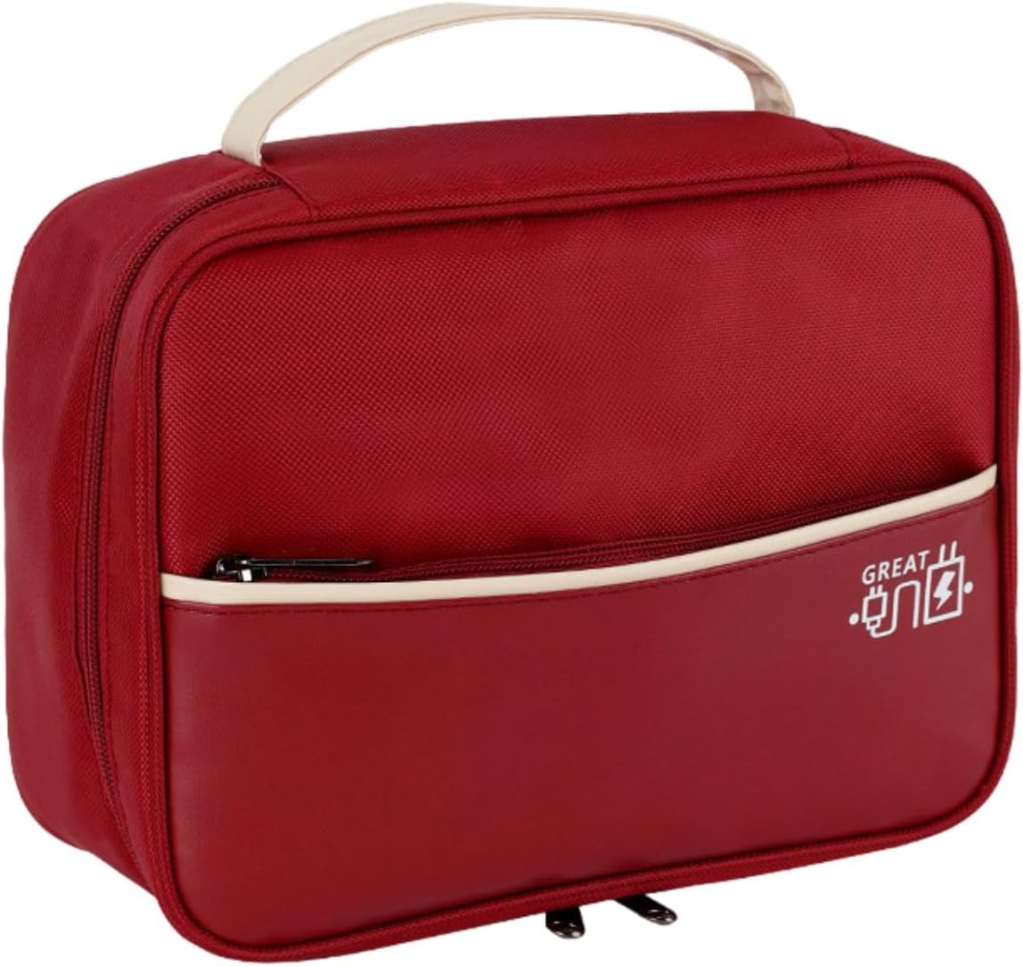 FunBlast Electronics Organizer Bag for Travel - Universal Carry Travel Gadget Organizer, Portable Zippered Pouch for All Gadgets, HDD, Power Bank, USB Cables, Power Adapters, etc (Maroon)