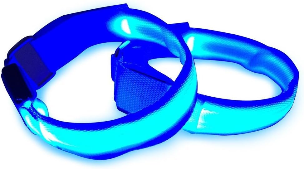 Lab7Fitness LED Sports Armband Flashing Safety Light for Running, Cycling or Walking at Night Set of 2