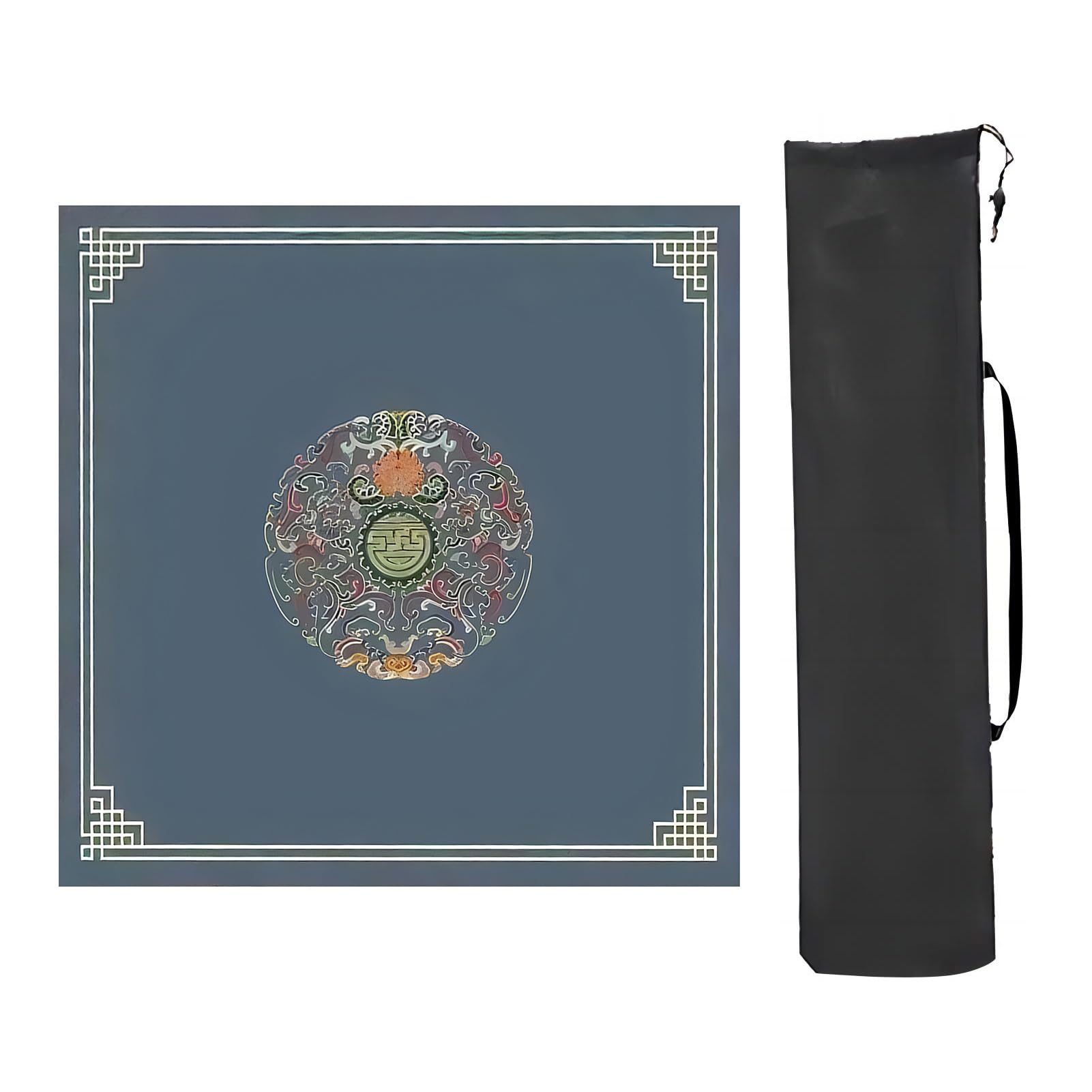 Tovaglia da tavolo per mahjong, Tappetino da Mahjong spesso con borsa portaoggetti, tappetino tavolo quadrato antiscivolo e antirumore