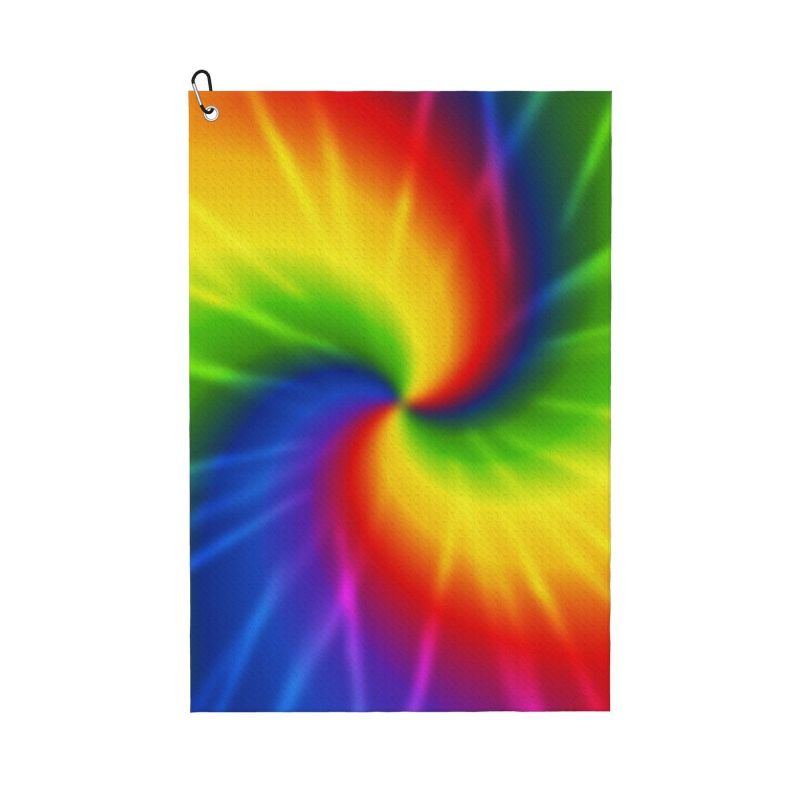 Hnnkloy Tie Dye Rainbow, 16x24 in Portable Waffle Golf Towels with Carabiner Clip for Golf Bag