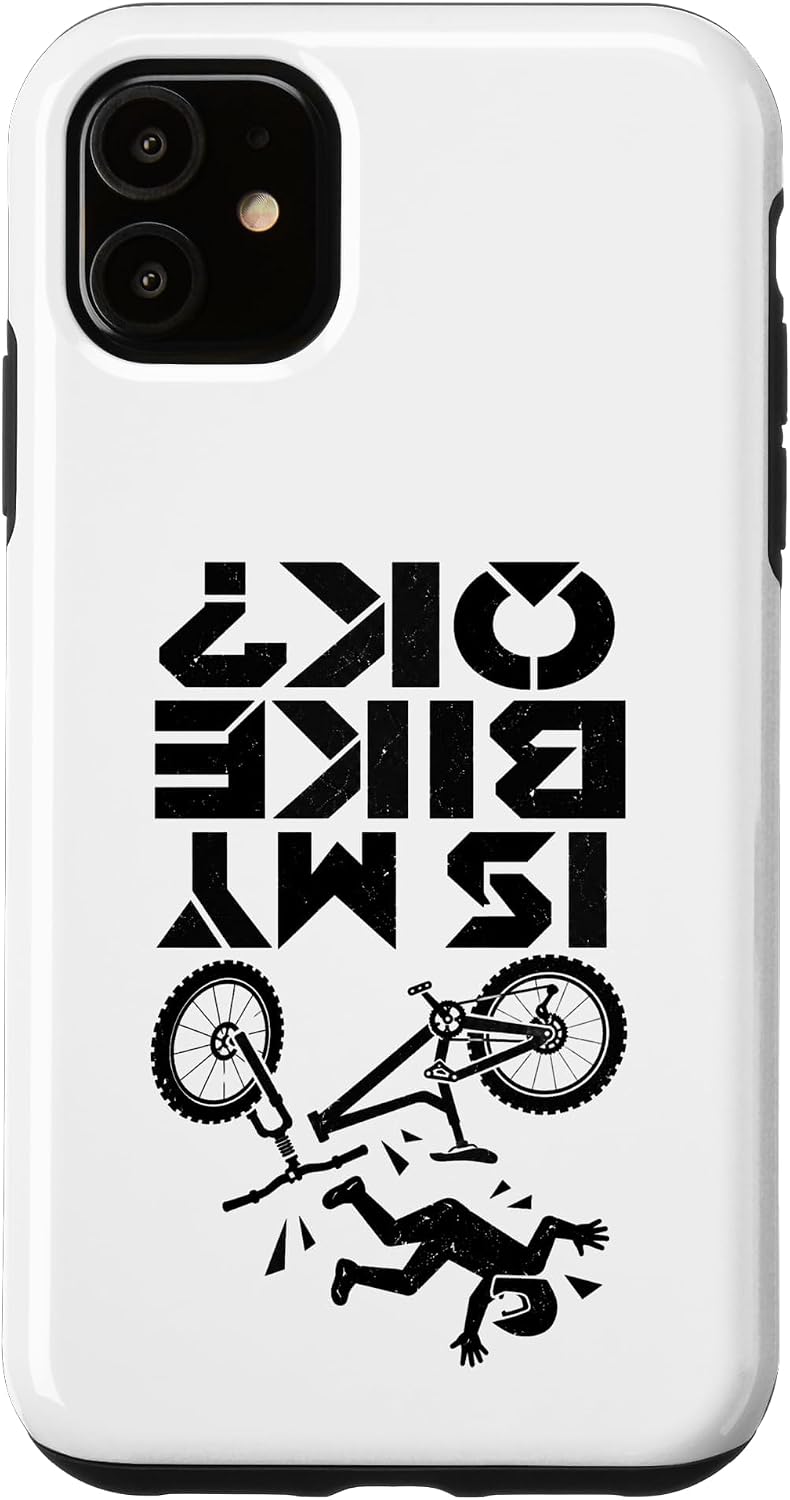is My Bike OK? Funny Mountain Bike Crash MTB Rider Boys Kids Case for iPhone 11