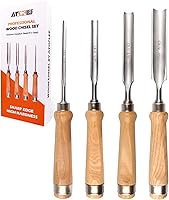 Vista 1 de ATOPLEE Juego de cinceles de madera para carpintería, 4 piezas Herramienta profesional de tallado de madera Herramienta de carpintero CR-V de acero