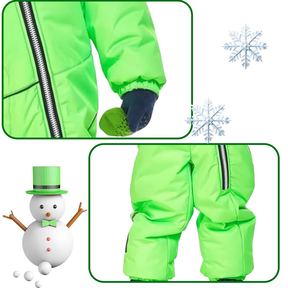 Tuta da Sci per Bambini con Cappuccio, Calda Tute da Neve Bambino e Ragazzi Impermeabile per Bambini, Giacca da Sci Invernale, Piumino per Sci Avventuroso all'aria Aperta,Campeggio