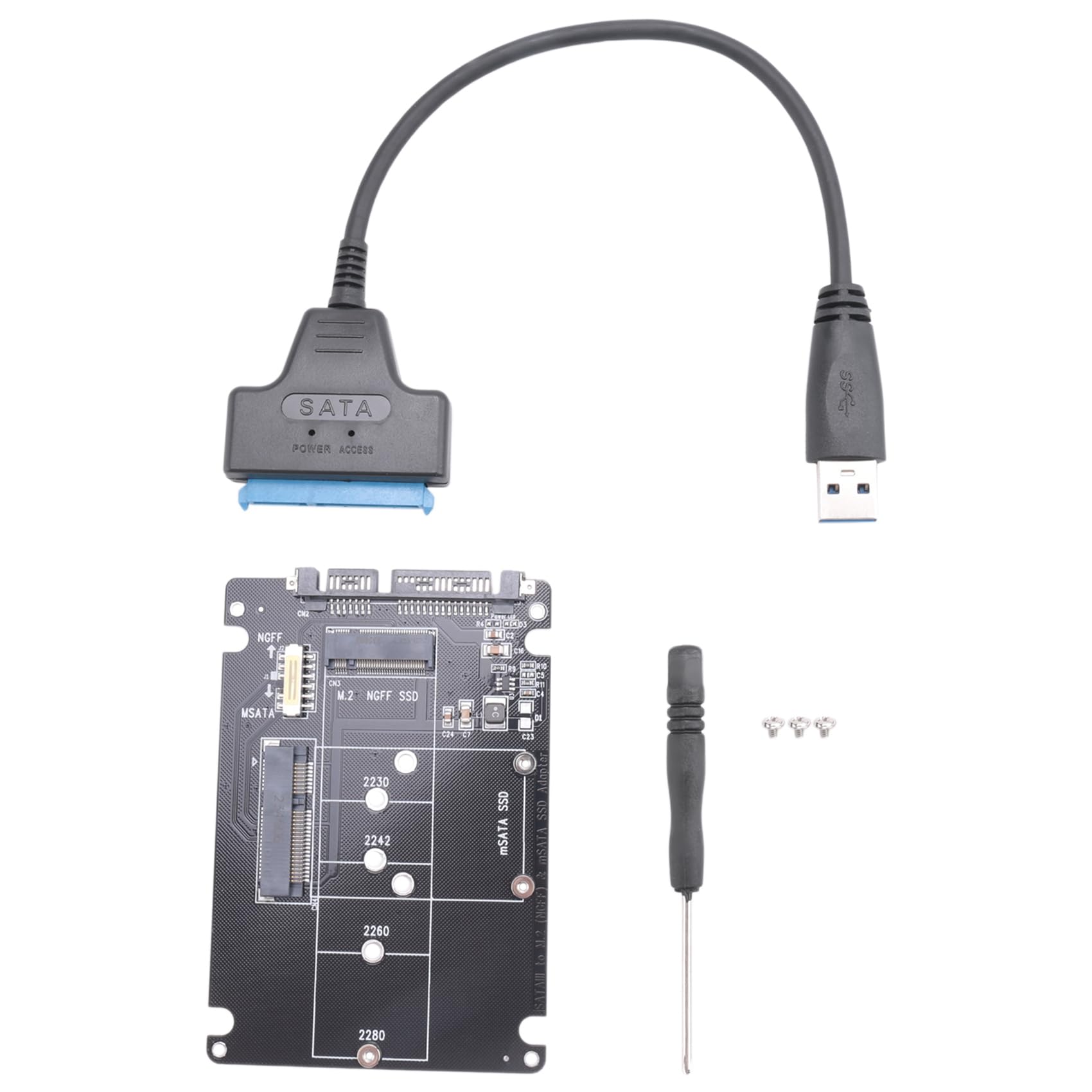 Pqahffowr M.2 NGFF Convertitore Adattatore da MSATA a USB 3.0 Scheda Lettore con Supporto per Unità Flash Portatile SSD