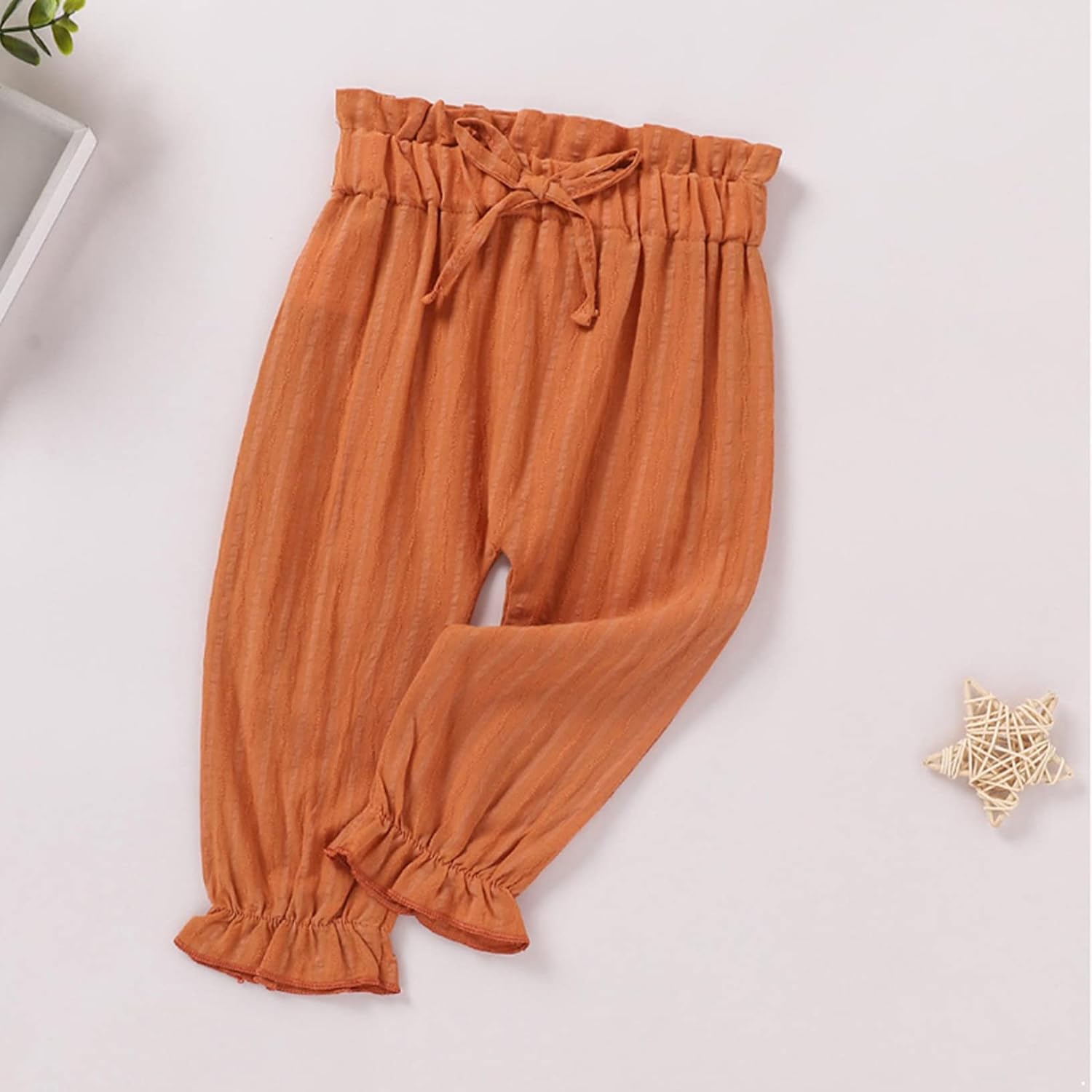 Kaerm Toddler Baby Girls Ruffle Solid Long Bloomers Harem Pants Casual Trousers Clothes