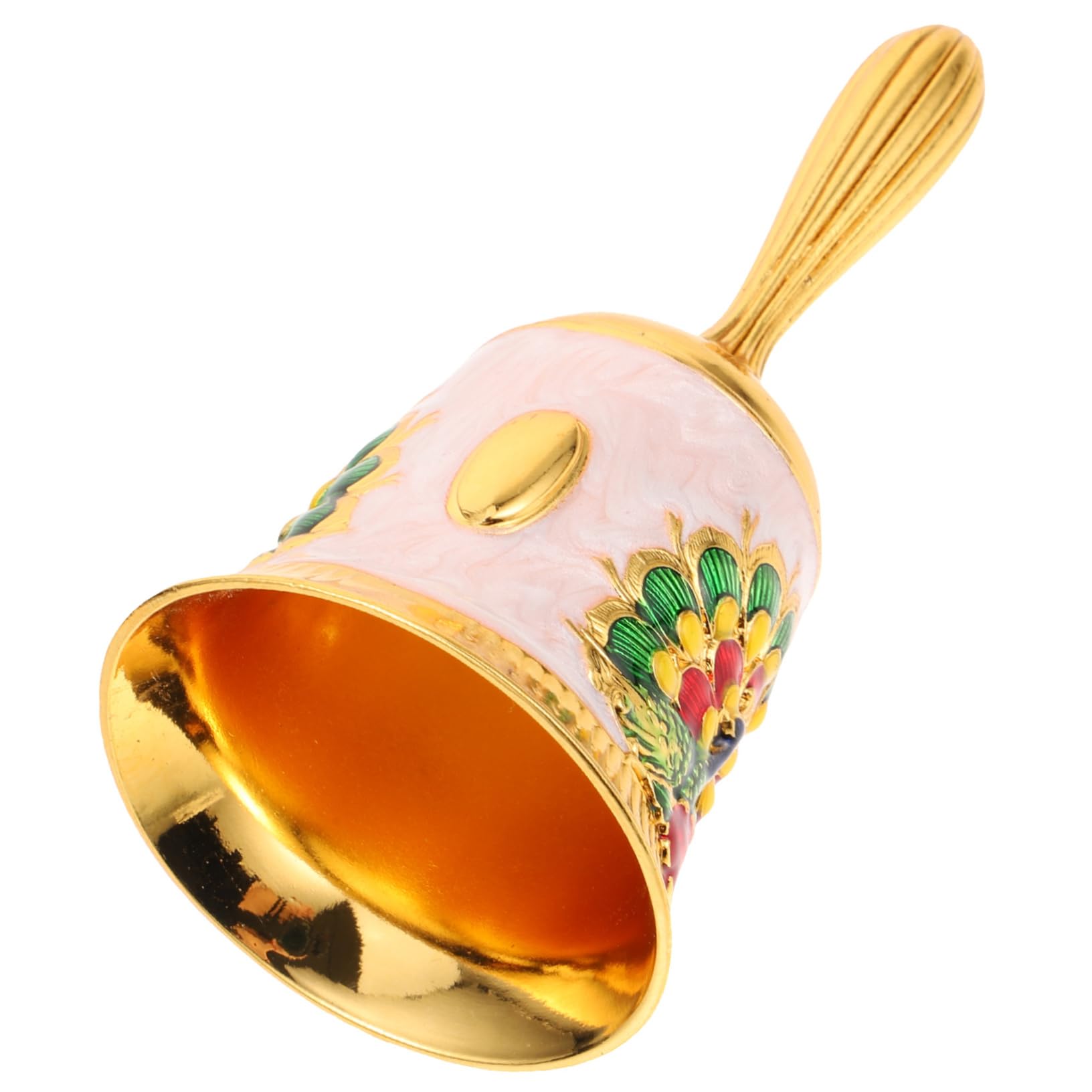 Levemolo Vintage Gold Hand Bell Sturdy Alloy Material Ring Bell for Service Sign Restaurant Bar Hotel Use Pet Training