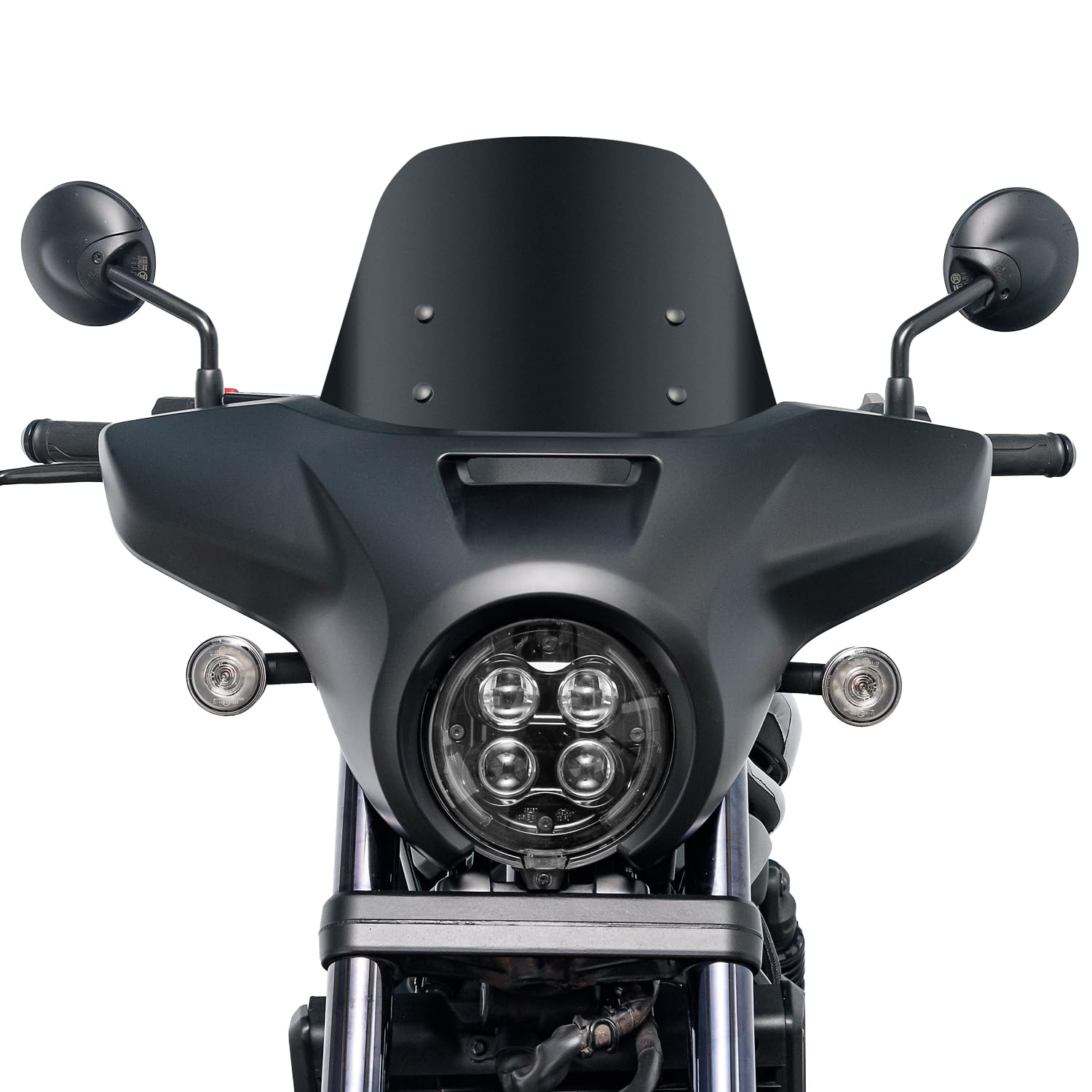 Máscara de carenado para Faros Delanteros de Motocicleta, Compatible con H-Onda Rebel CMX1100 CMX 1100 2021 2022 2023, Deflector de Viento (Humo con Negro Mate)