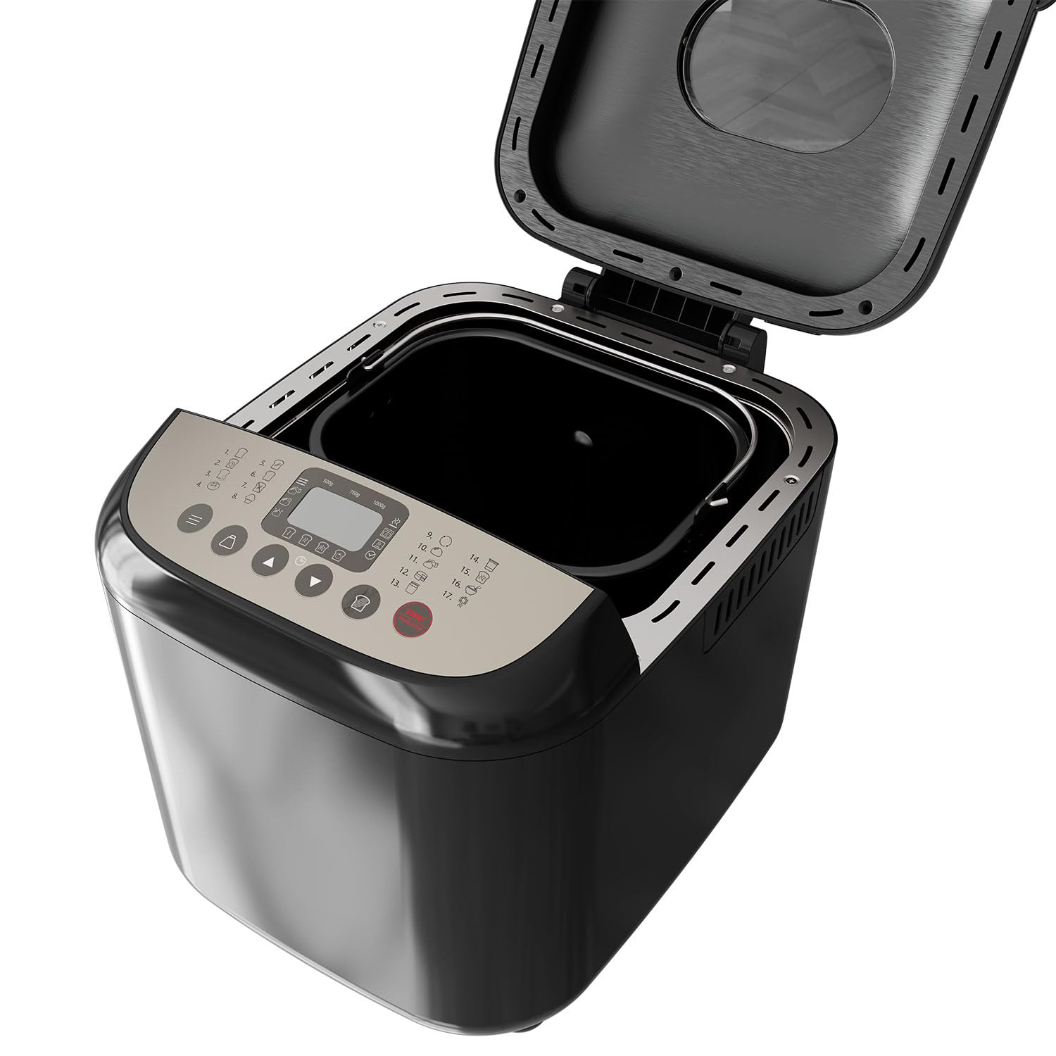 BLACK+DECKER BXBM600E – Brotbackautomat 600W | 500g, 750g & 1kg | 17 Programme für Brot, Joghurt, Kuchen & Marmelade | 15 Std. programmierbar | Herausnehmbarer Backbehälter