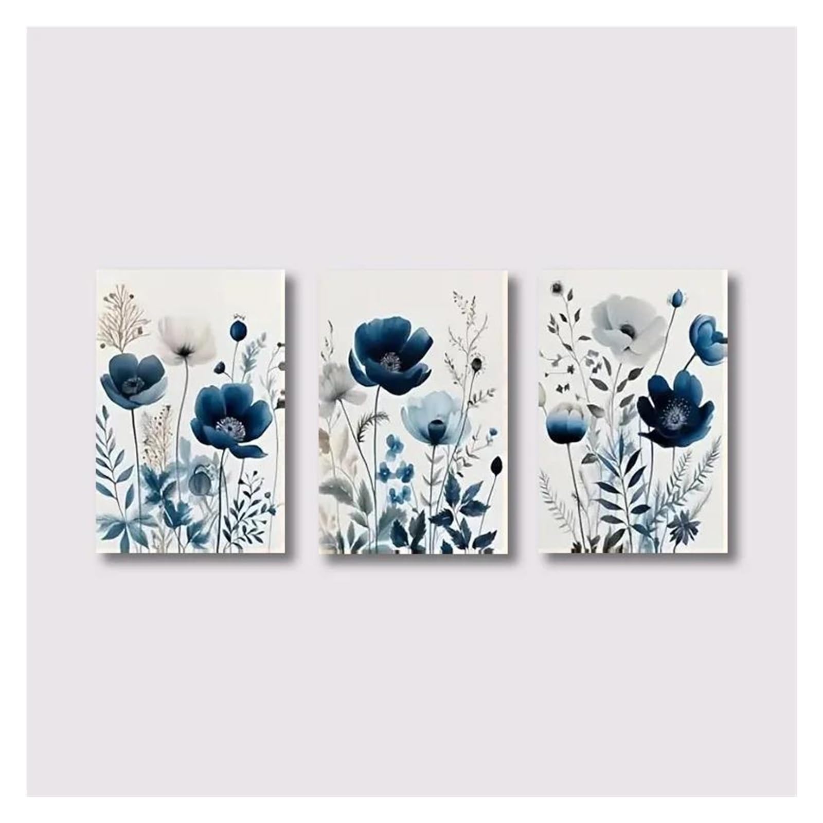 Peinture 3 pièces affiche en toile fleurs sauvages aquarelle
