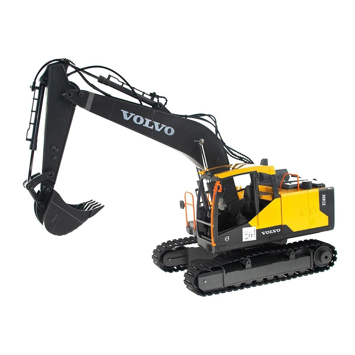 efaso Double E E568-003 RC Volvo Pelleteuse avec outils interchangeables 2,4 GHz 1:16 + batterie supplémentaire 4,8 V / 2400 mAh / fiche NI-Mh/HBX