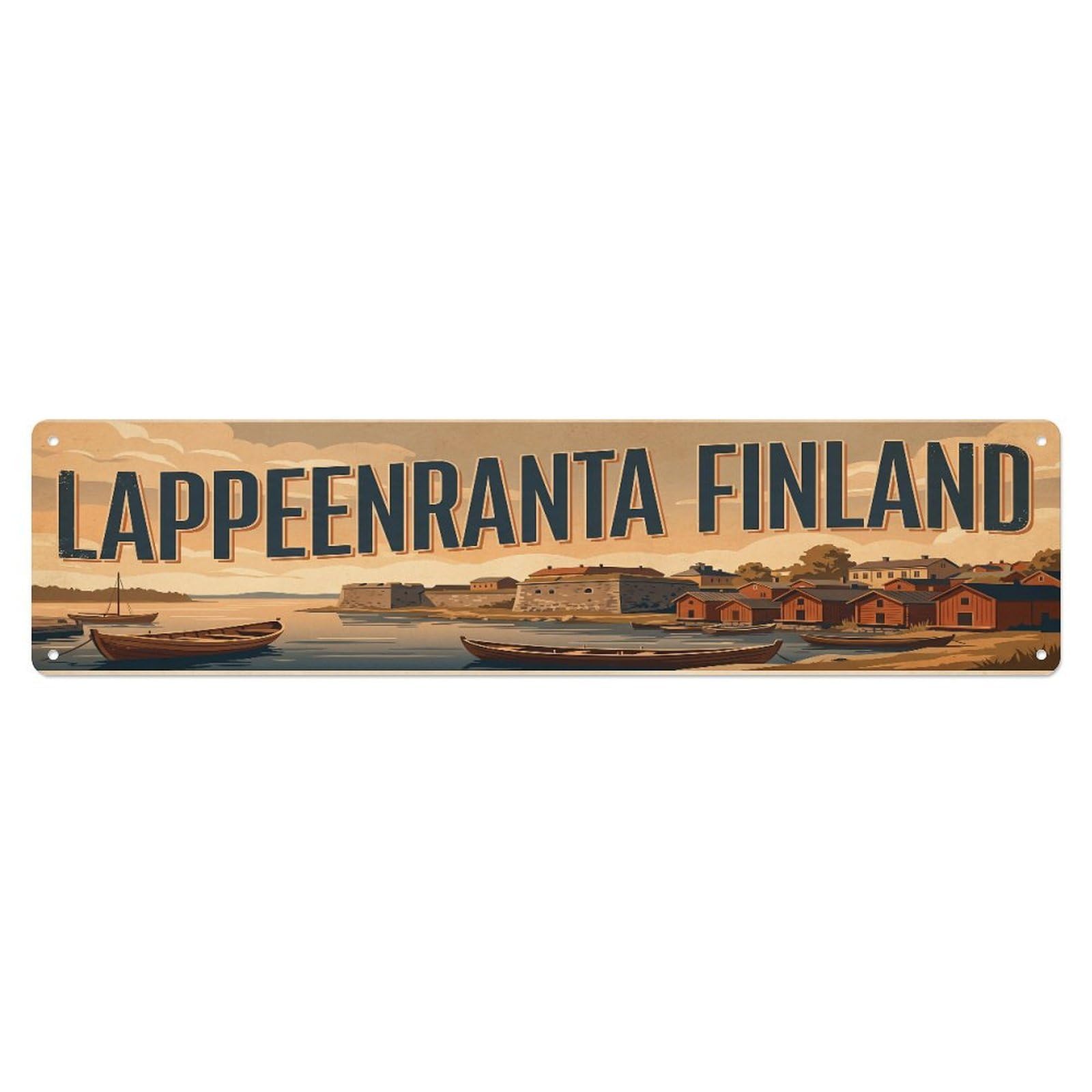 Tgrcjimh Style Metal Tin Sign Vintage Travel Finland Lappeenranta