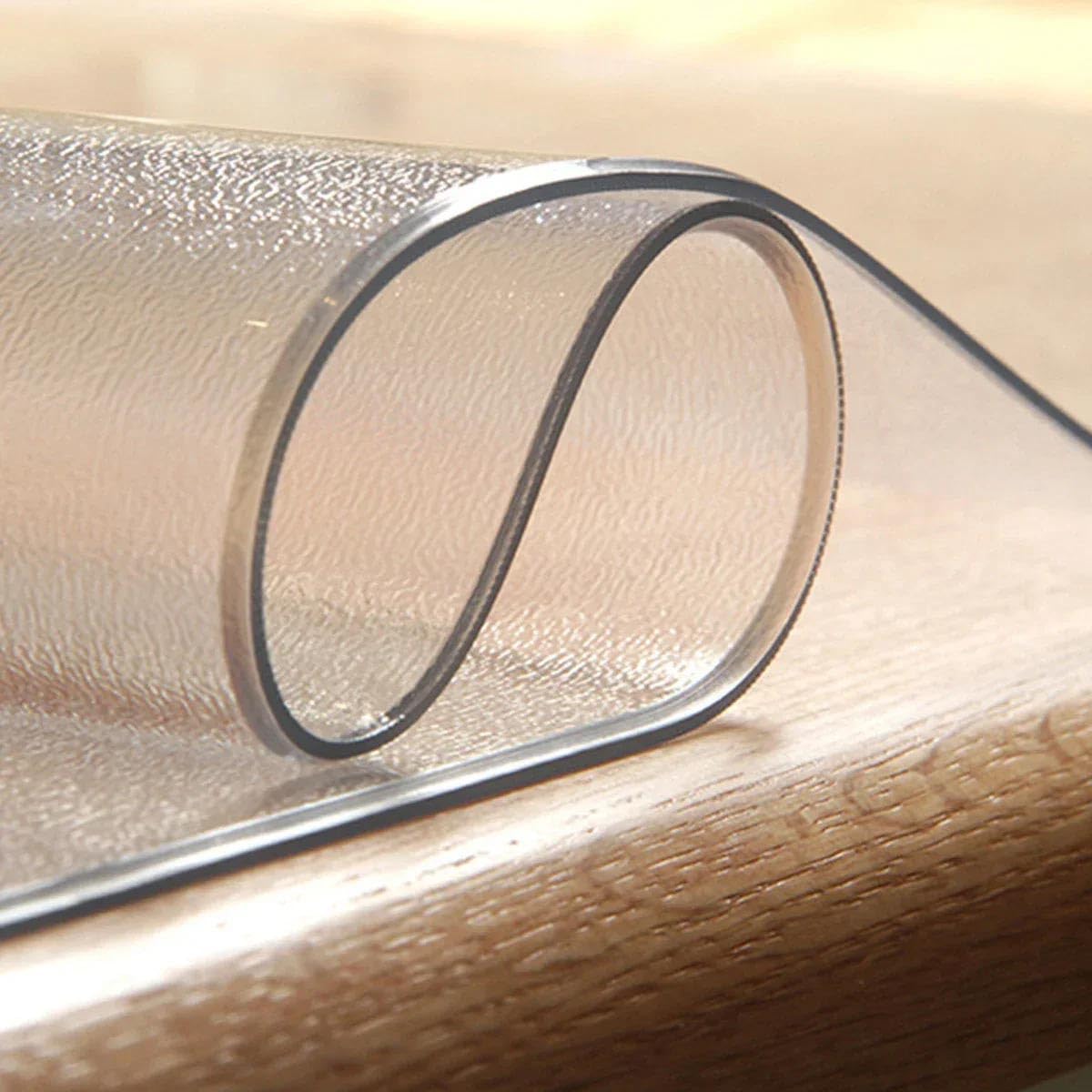 QBYRSSS Transparent Table Cover Protector Transparent Table Foil 3mm Thick with Bevelled Edge Custom Size Waterproof Protective Cover for Tables Matt Finish Frosted 55×200cm