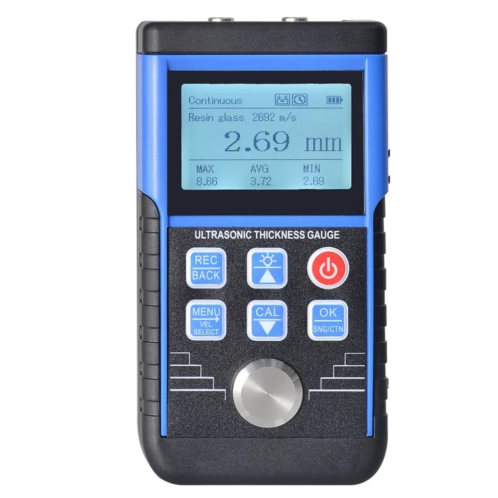 Jauge d'épaisseur par ultrasons LCD pour test de peinture et métaux 1 à 350 mm