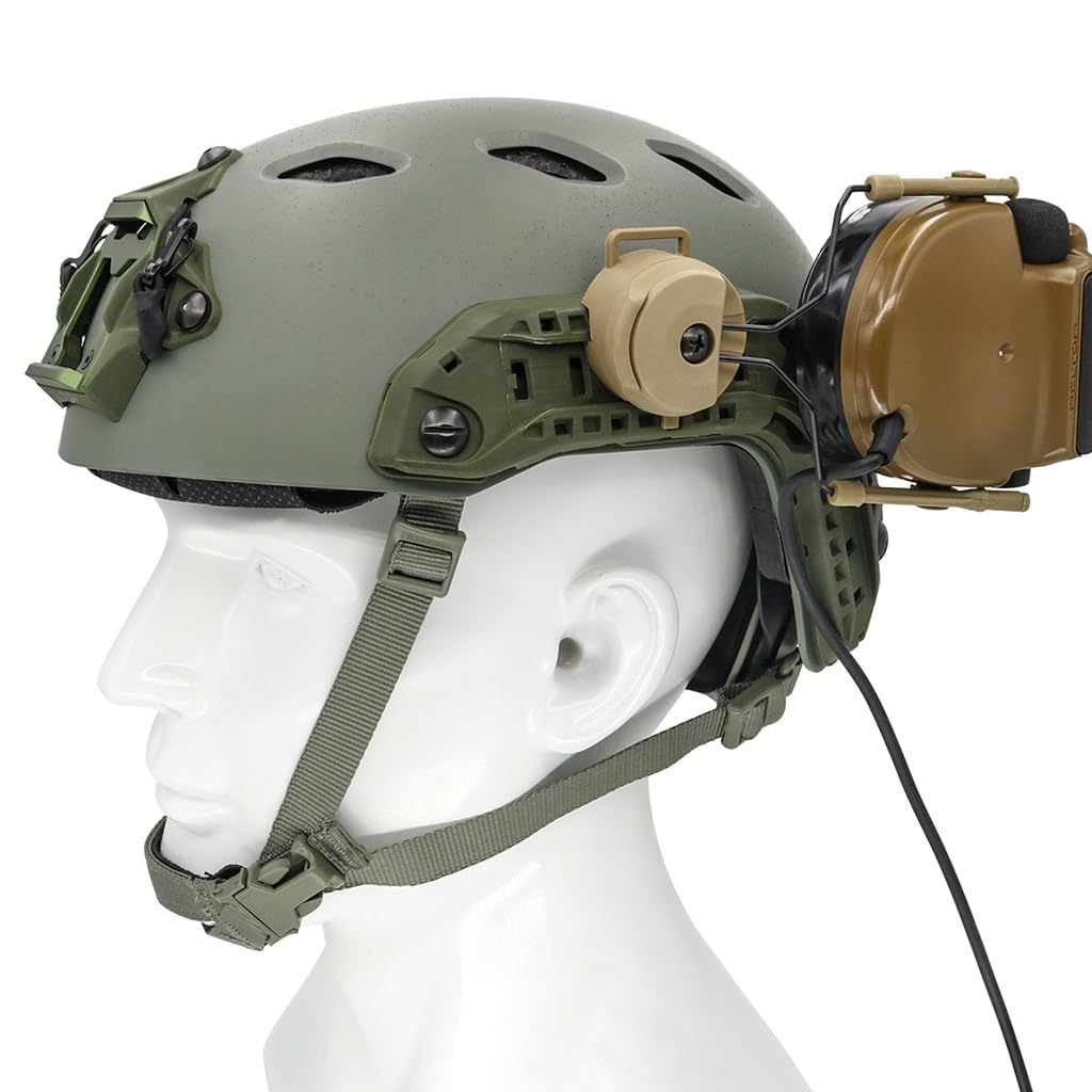 TS TAC-SKY Military Tactical Headset Brackets Mounted Rapid Action Helmet ARC Rail Adapter Kit/Military Tactical Accessories (Color : BK4)