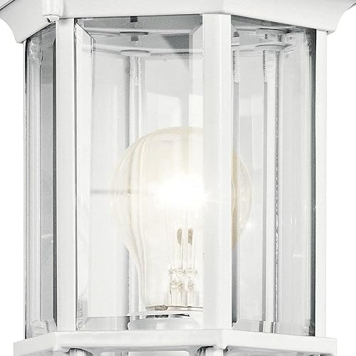 Vista 4 de Kichler Chesapeake - Lámpara de pared para exteriores de 17 pulgadas en color blanco, 1 luz exterior para porche, aplique de pared costero